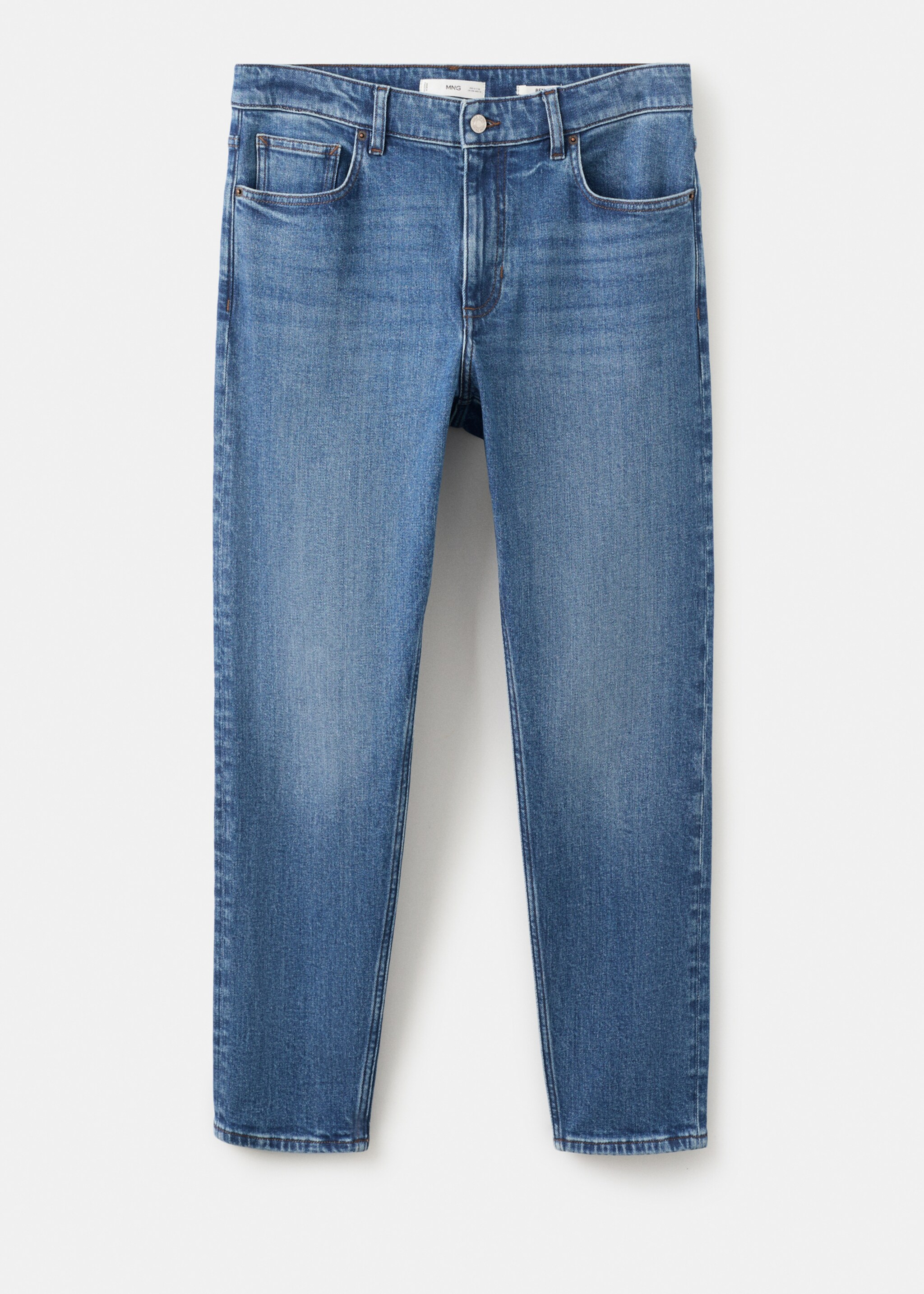 Ben cropped tapered-fit jeans - Article without model, Medium Blue. Ref: 27071189-00.