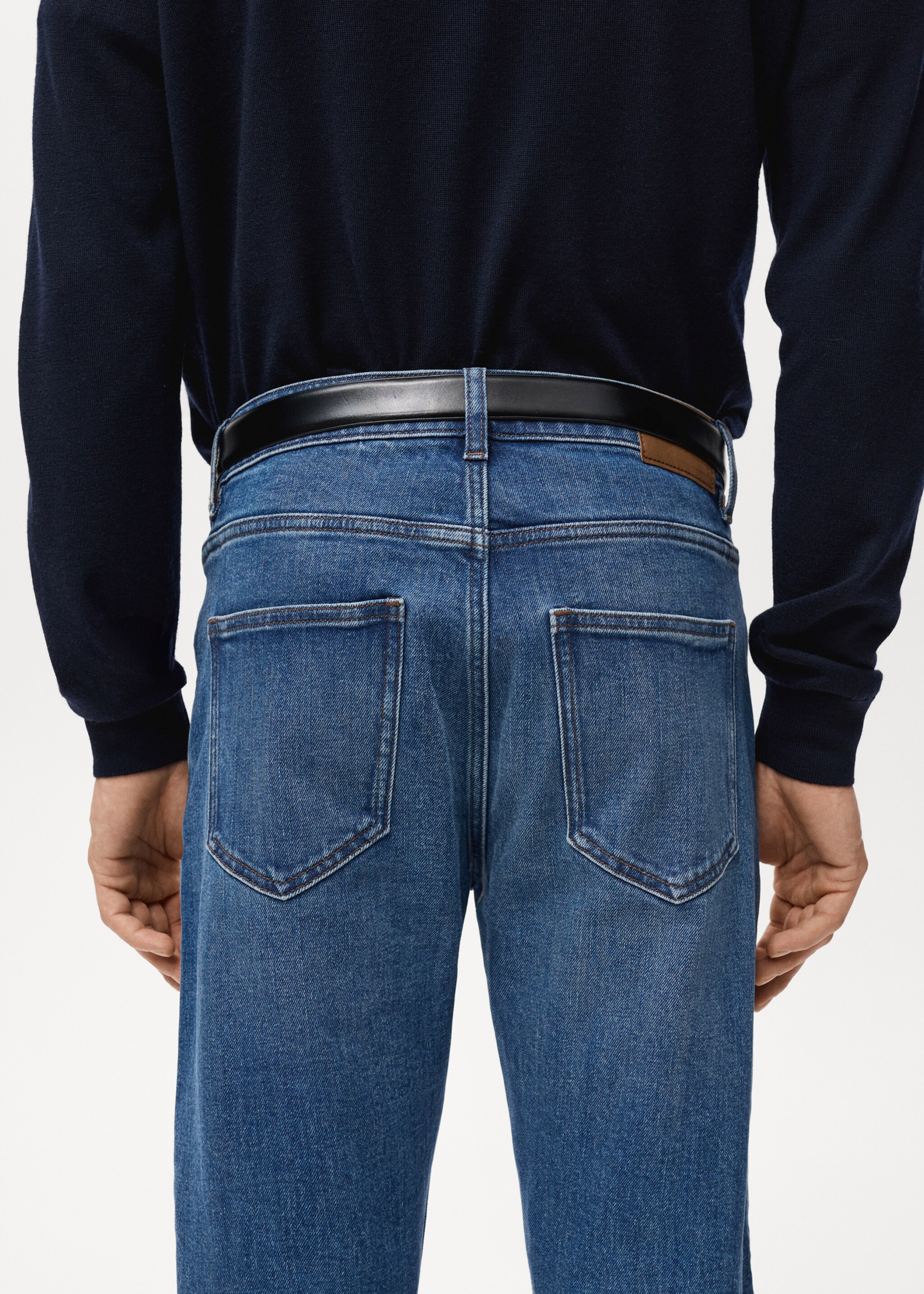Ben cropped tapered-fit jeans - Details of the article 6, Medium Blue. Ref: 27071189-00.