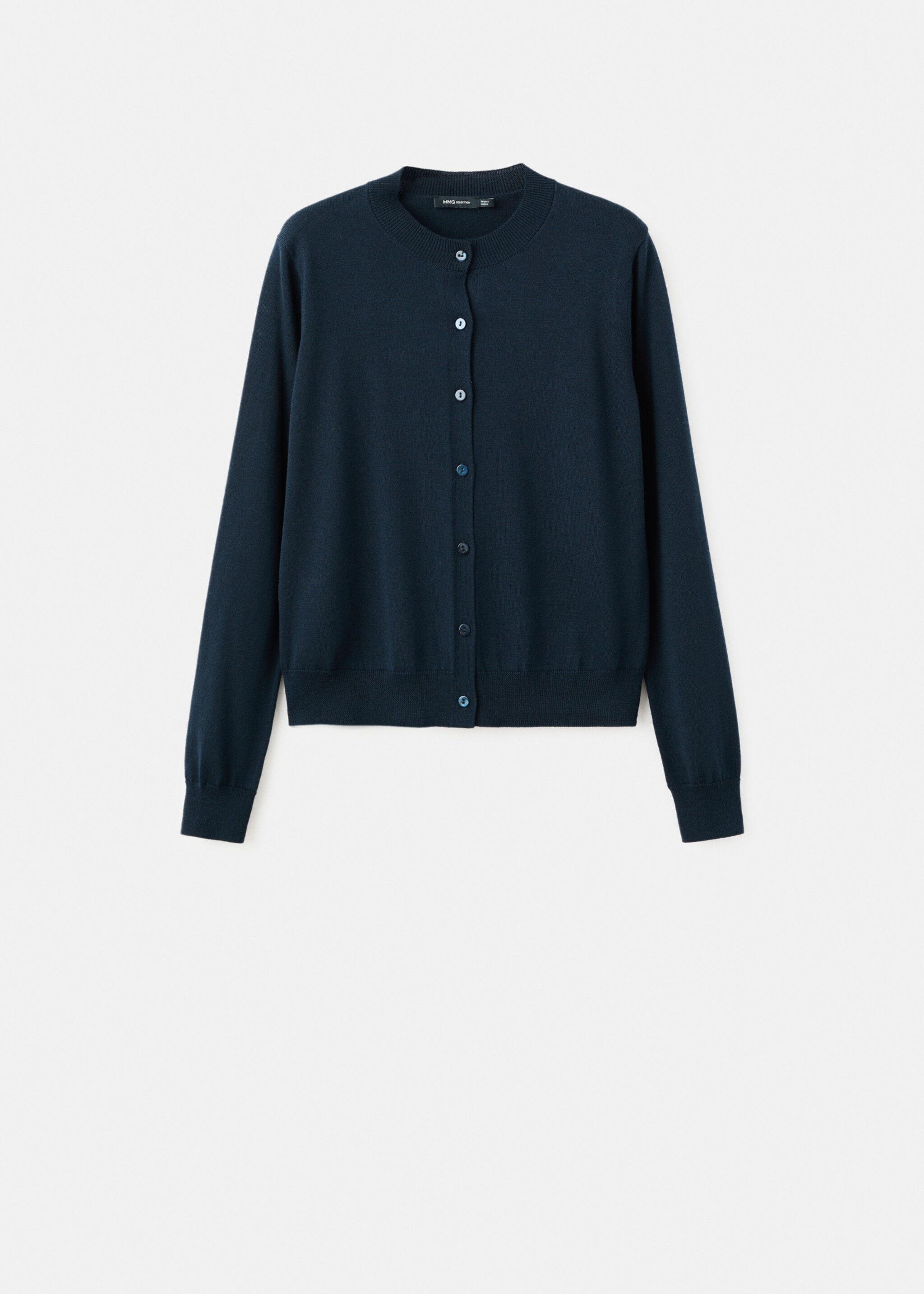 Chunky-knit wool-blend cardigan - Article without model, Dark Navy. Ref: 27071191-00.