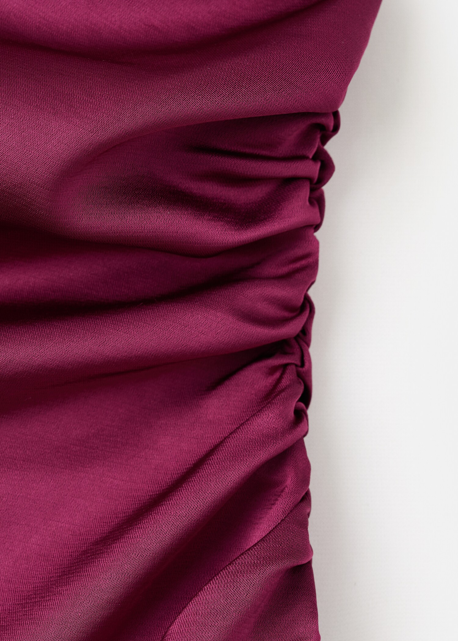 Asymmetrical satin dress with side slits - Details of the article 0