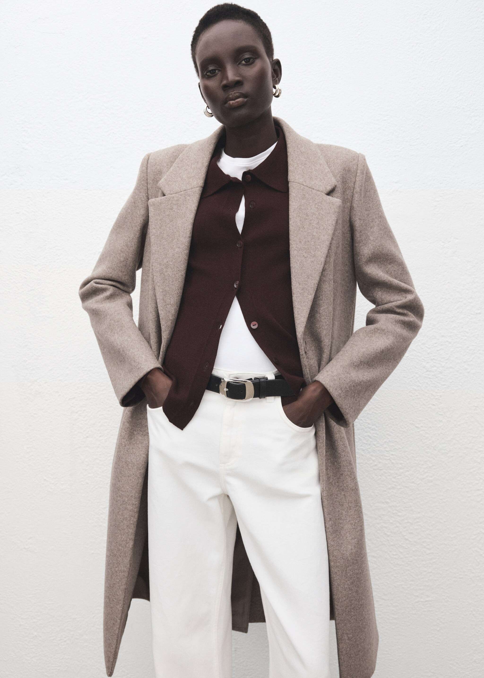 Combined coat with detachable collar - Medium plane, Brown. Ref: 27071194-00.