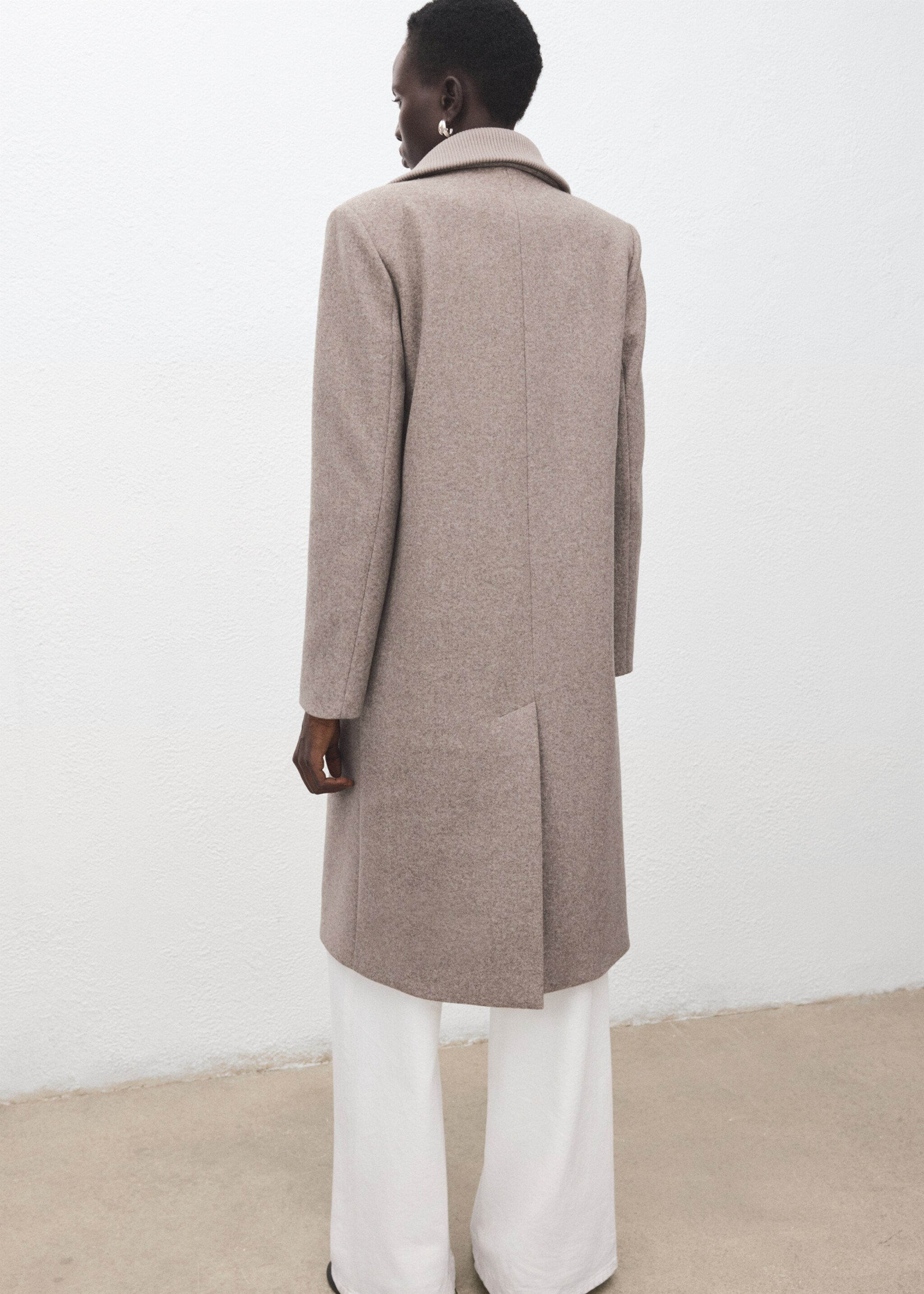 Combined coat with detachable collar - Reverse of the article, Brown. Ref: 27071194-00.