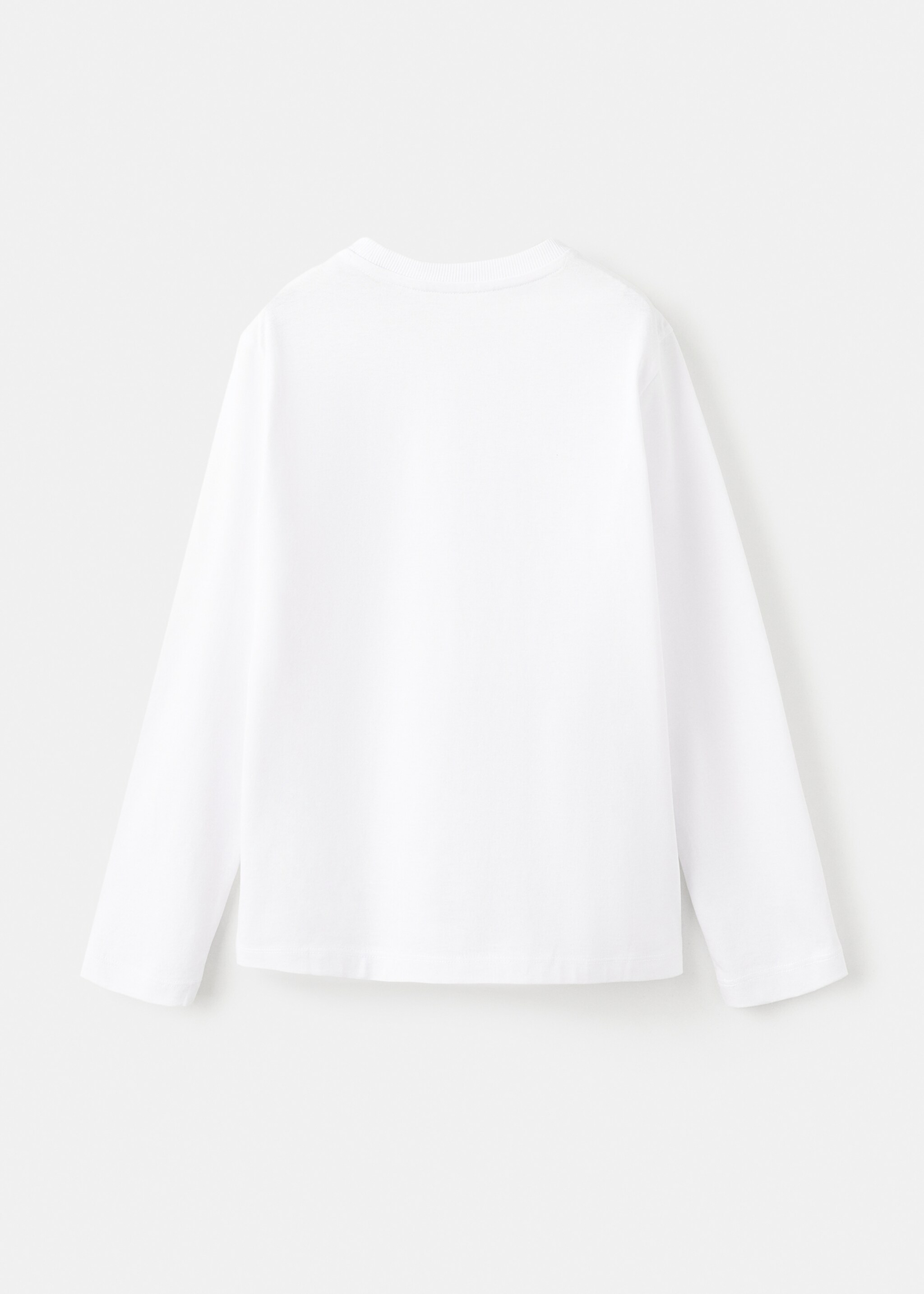 Long-sleeved t-shirt with pocket - Reverse of the article, White. Ref: 27071195-00.