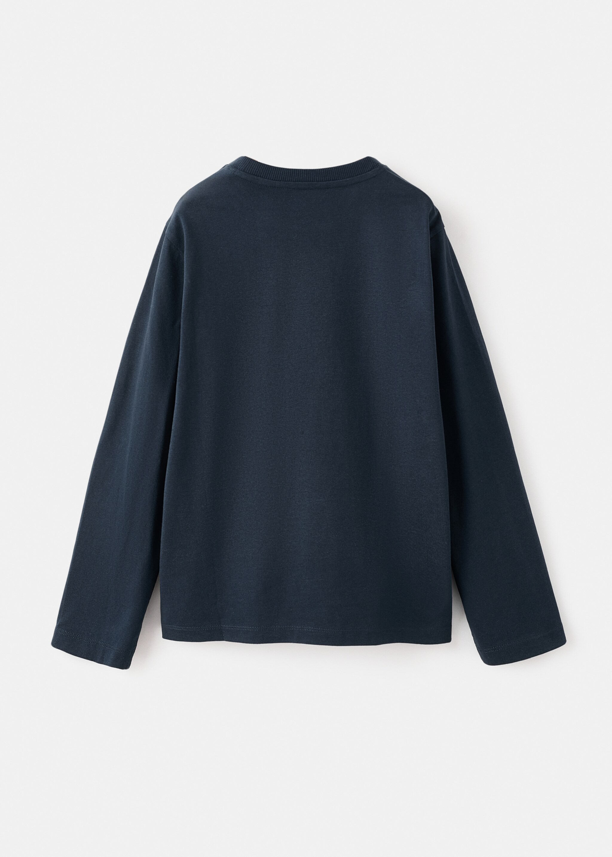 Long-sleeved t-shirt with pocket - Reverse of the article, Navy. Ref: 27071195-00.