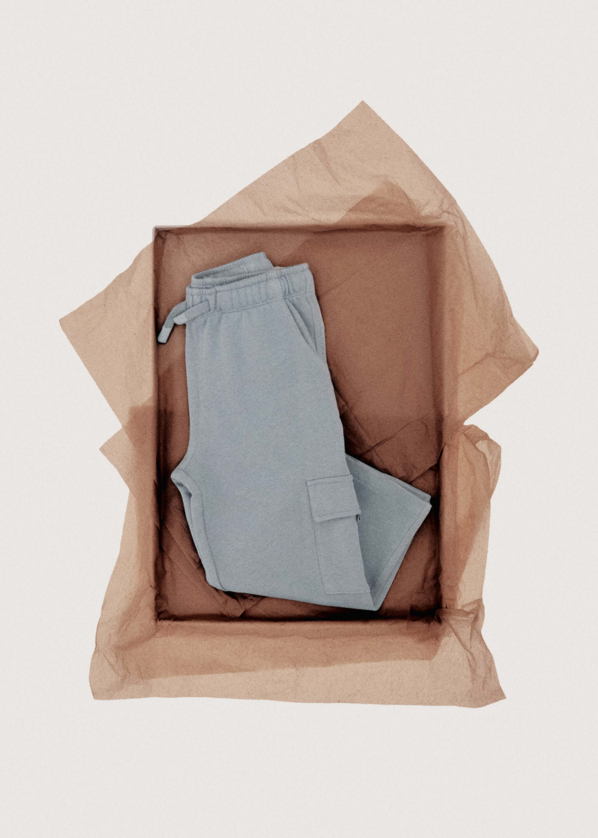 Cotton cargo joggers - Details of the article 7, Sky Blue. Ref: 27071196-00.