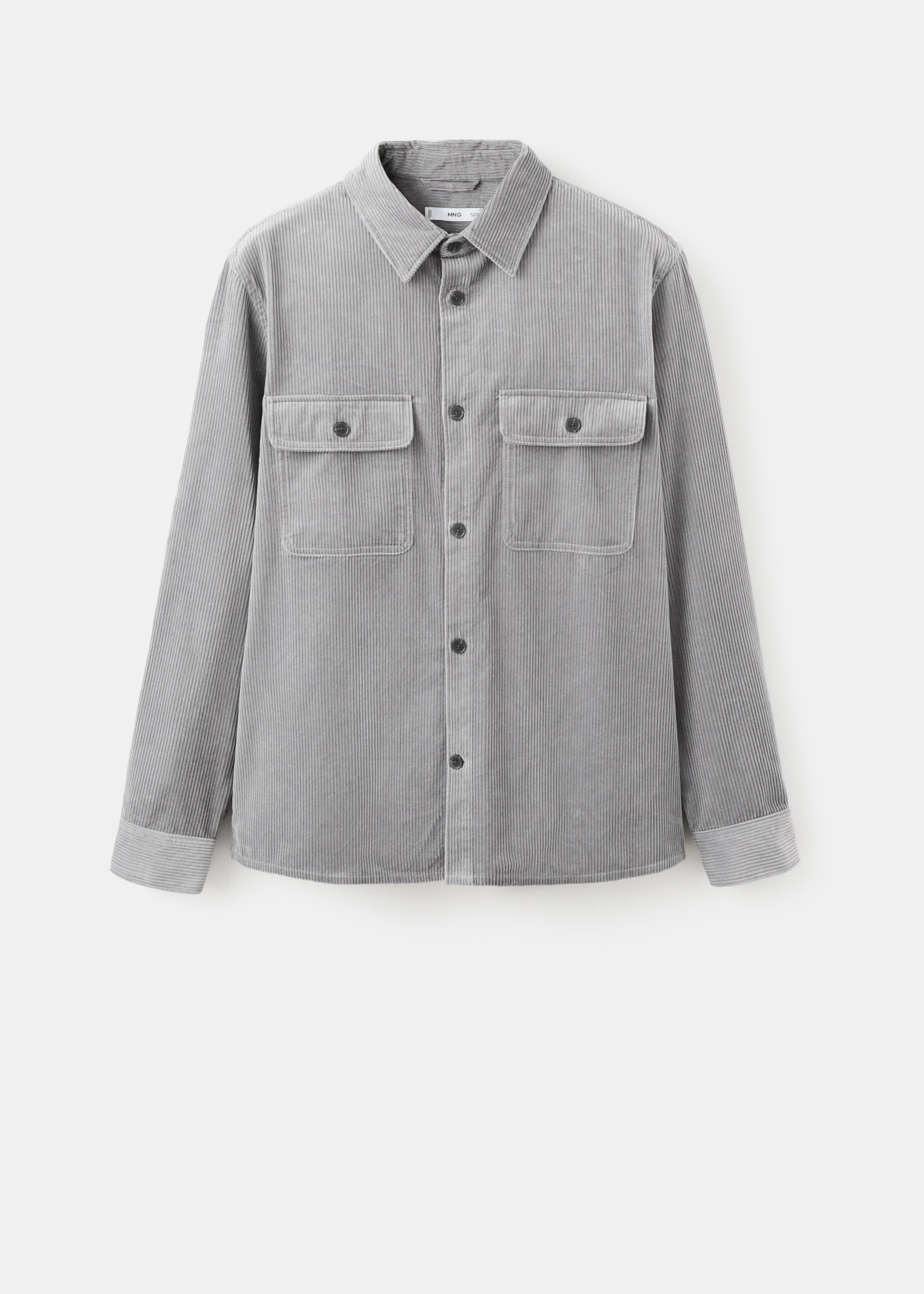 Corduroy overshirt with pockets - Article without model, Light Heather Grey. Ref: 27071198-00.