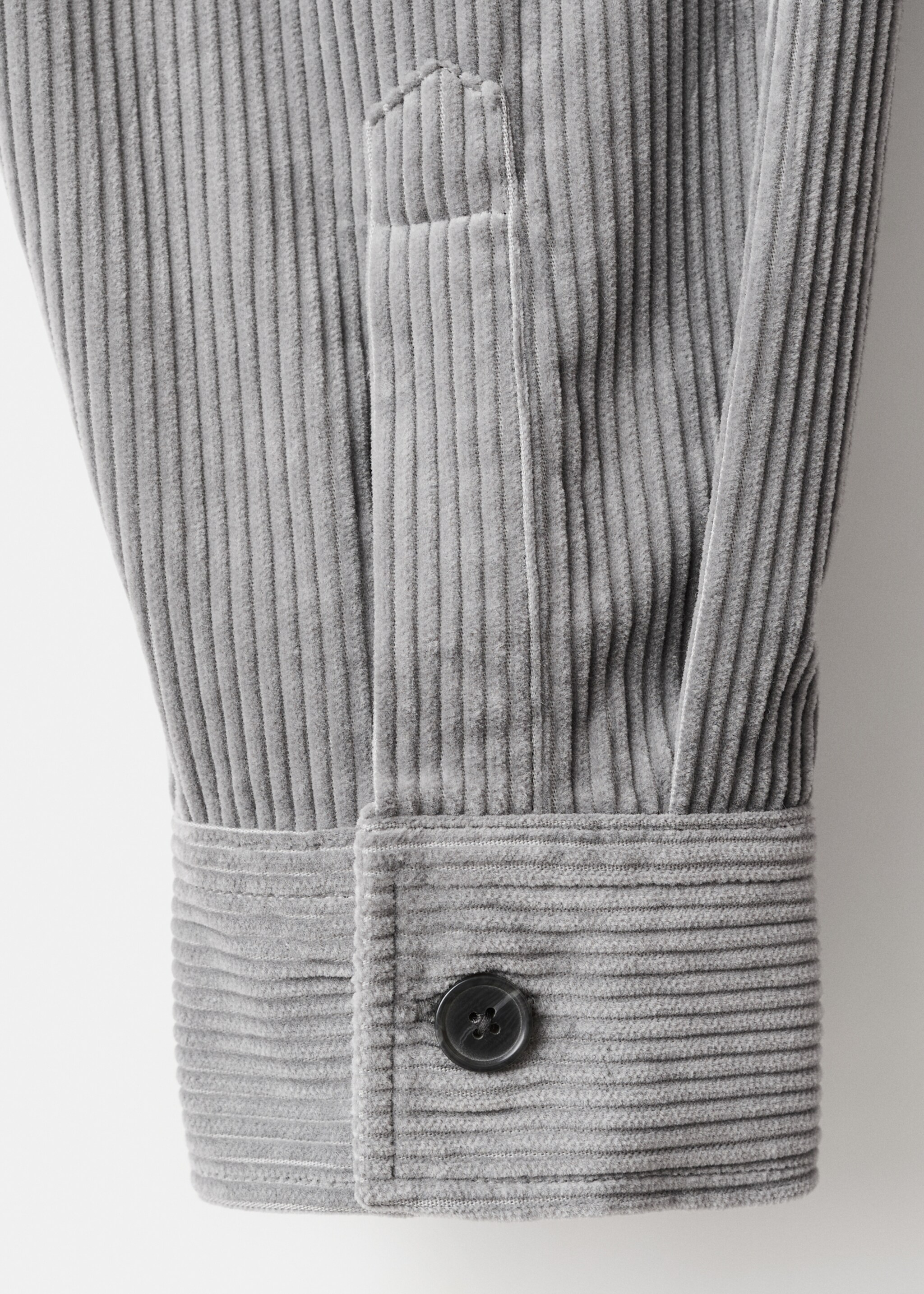 Corduroy overshirt with pockets - Details of the article 0, Light Heather Grey. Ref: 27071198-00.