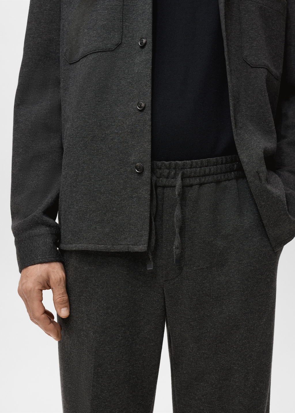 Flannel joggers with drawstring