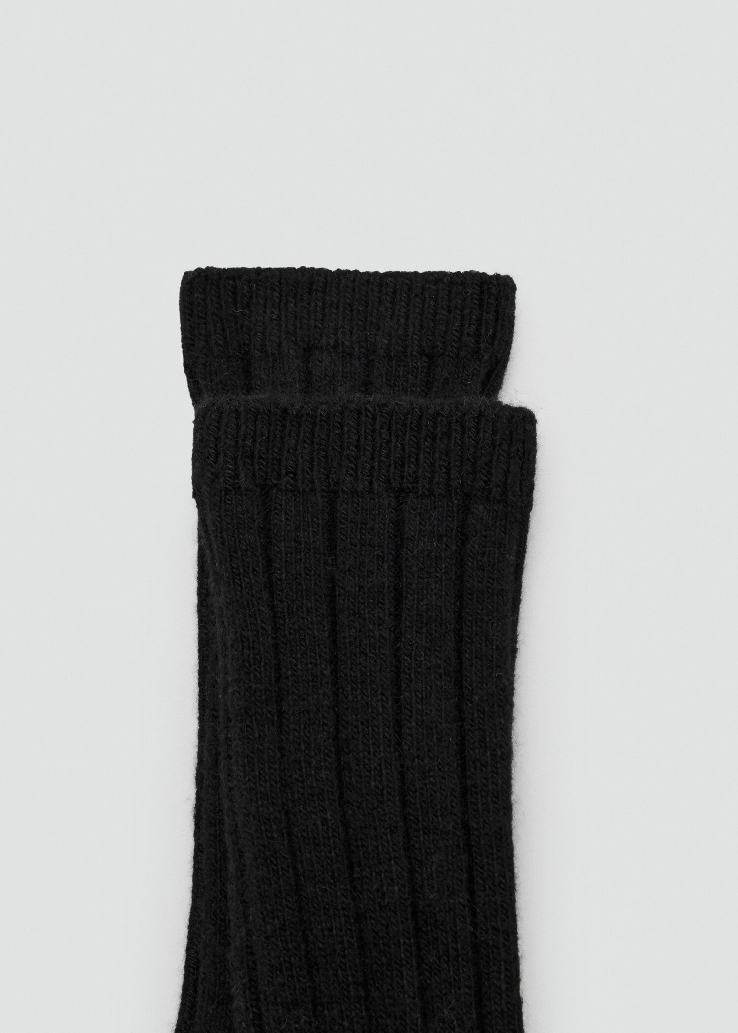 Chaussettes laine mélangée maille côtelée - Plan moyen