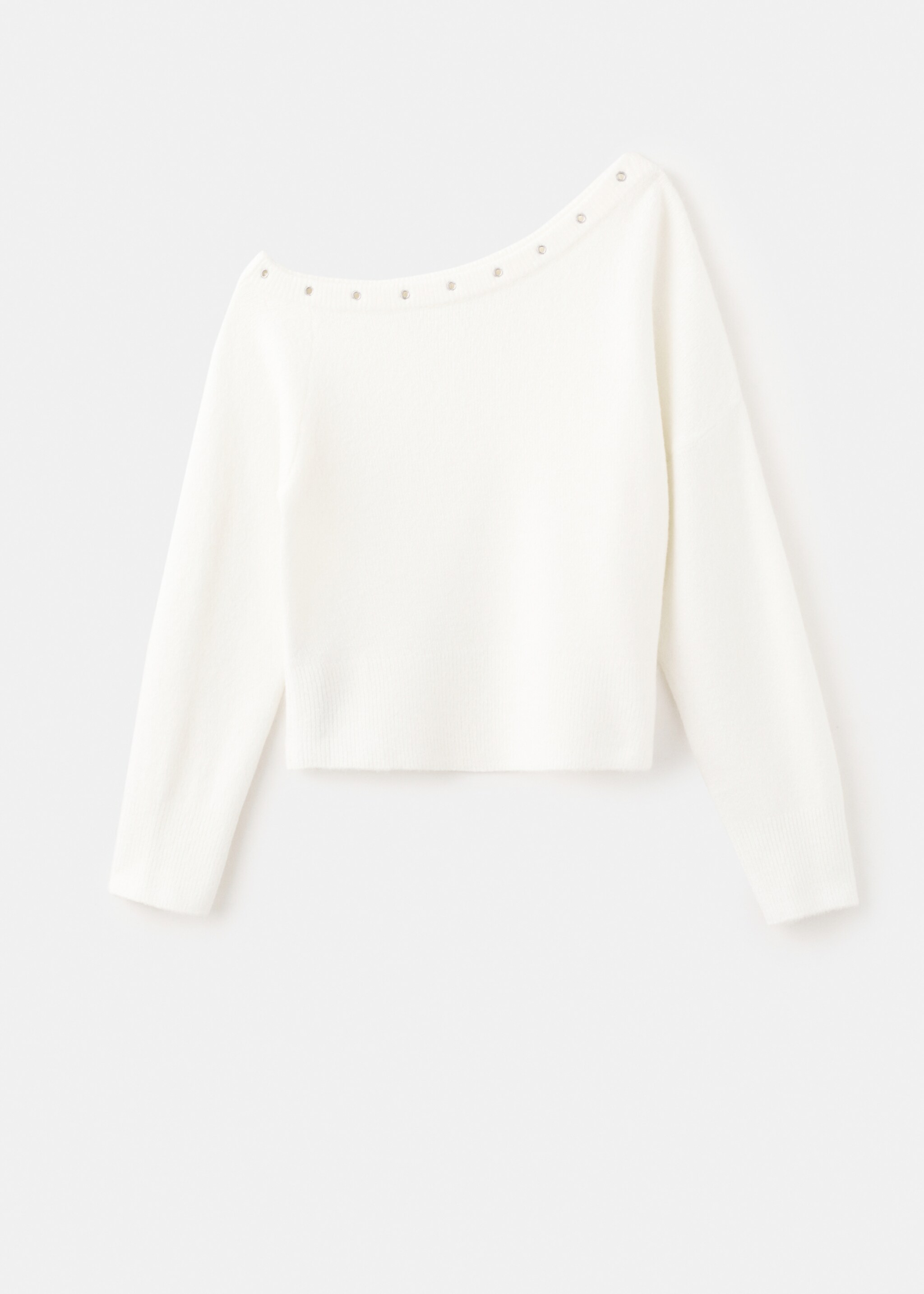 Asymmetrical studded sweater - Article without model, Off White. Ref: 27071212-00.