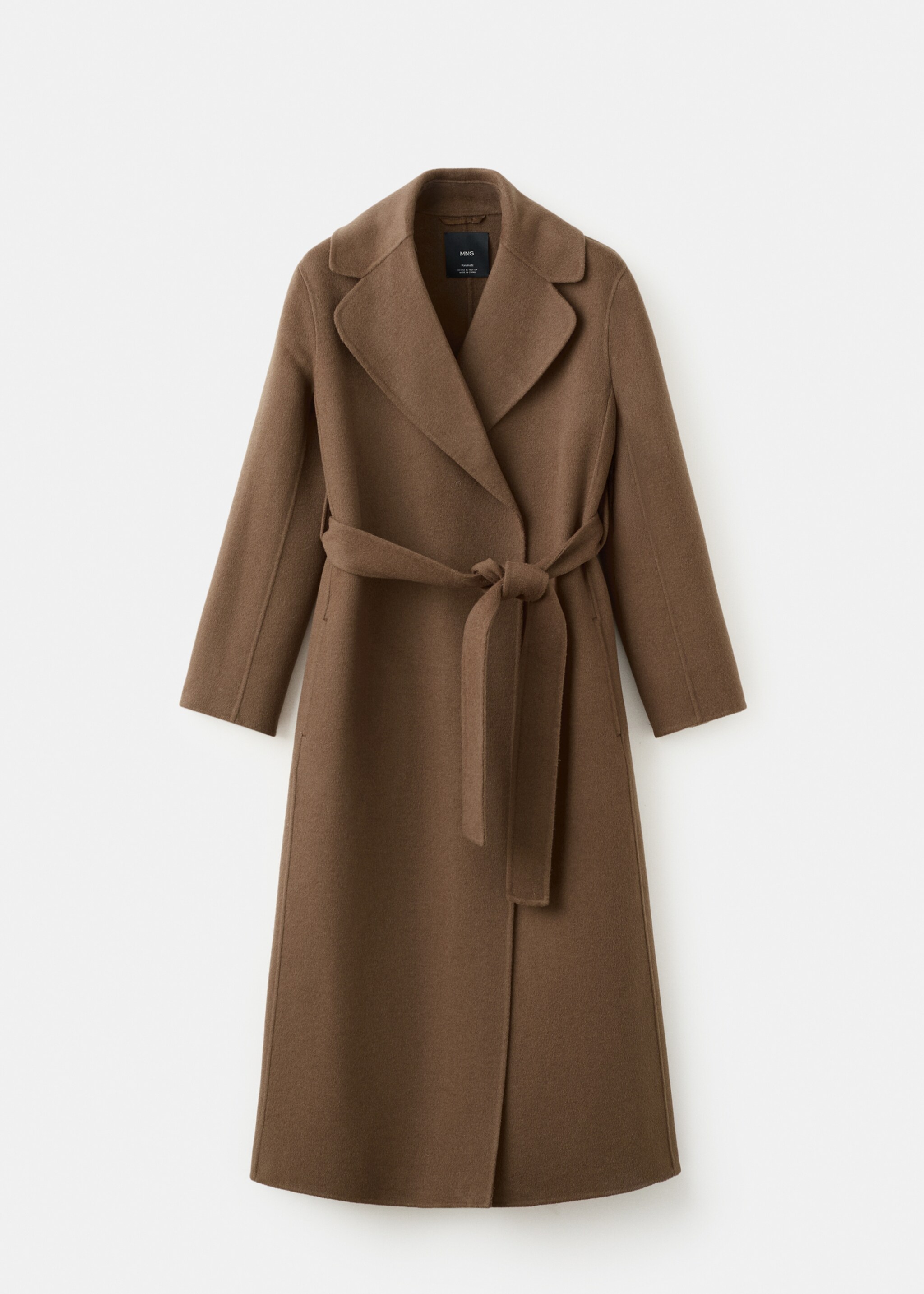 Handmade wool coat with belt - Article without model, Medium Brown. Ref: 27071216-00.
