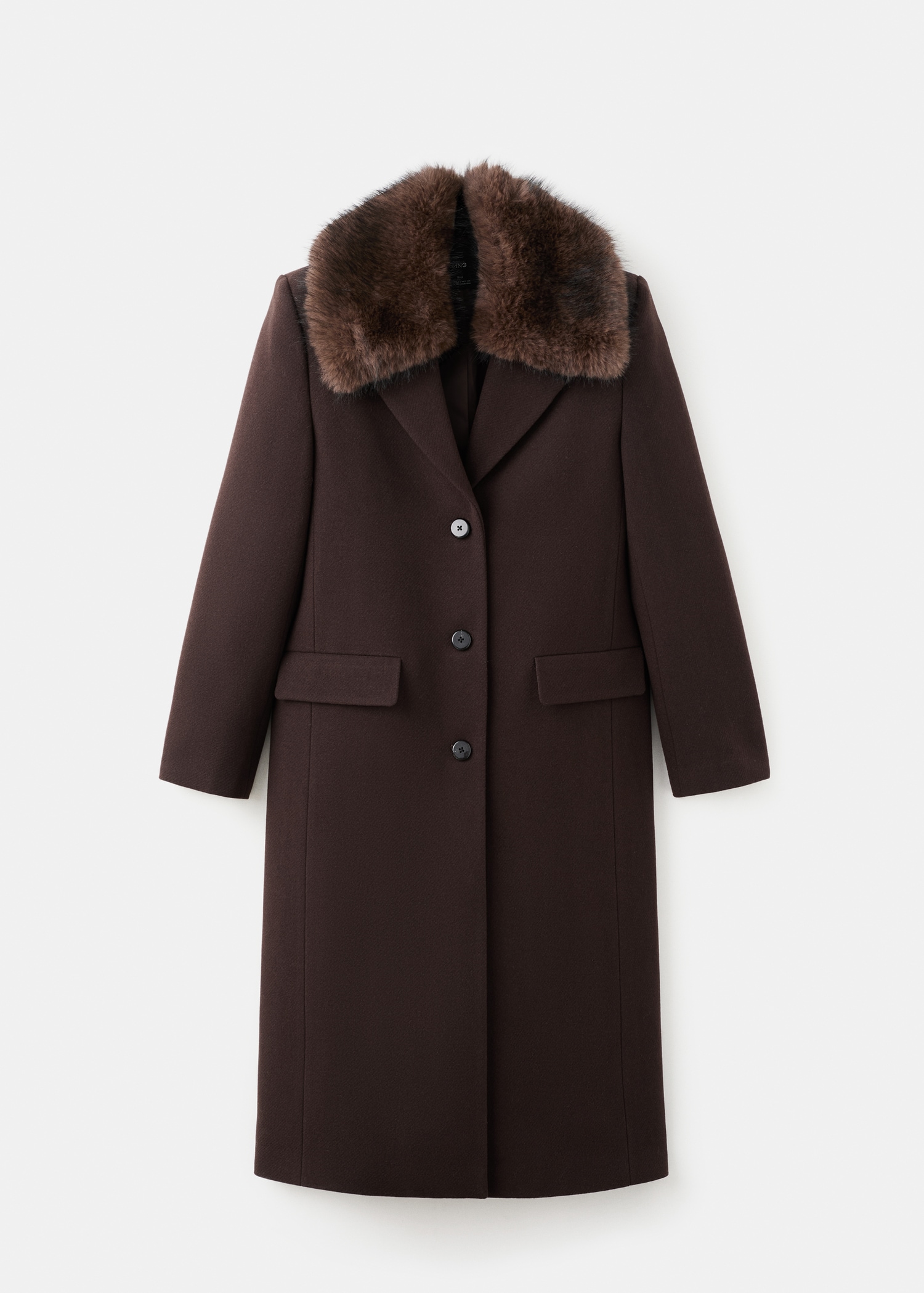 Wool Coat With Fur Collar