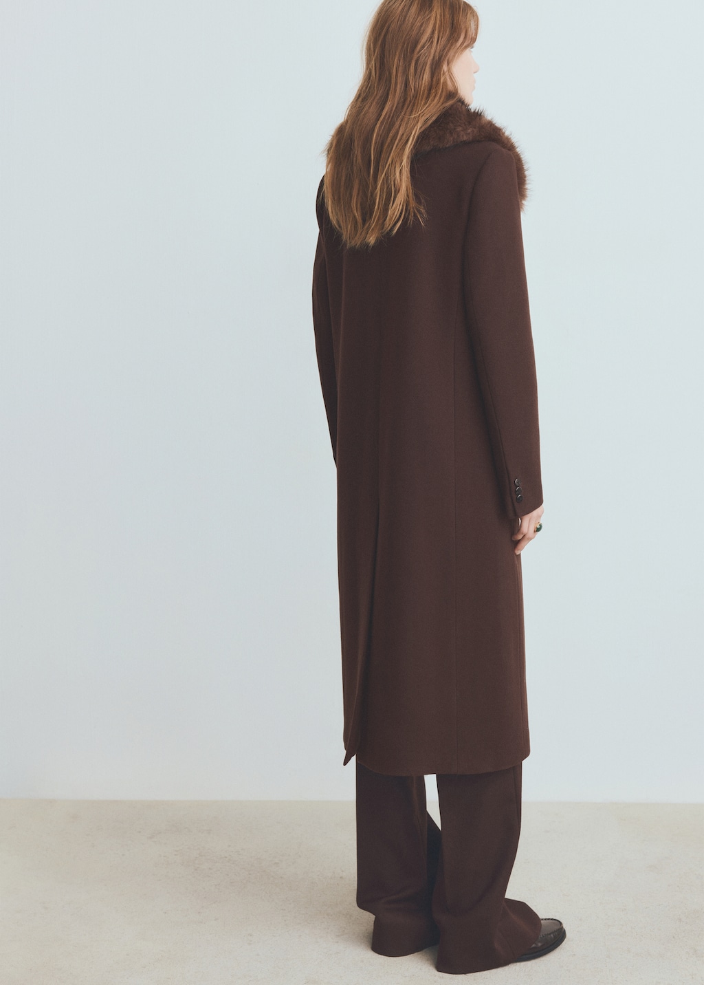 Mango Wool coat with fur collar