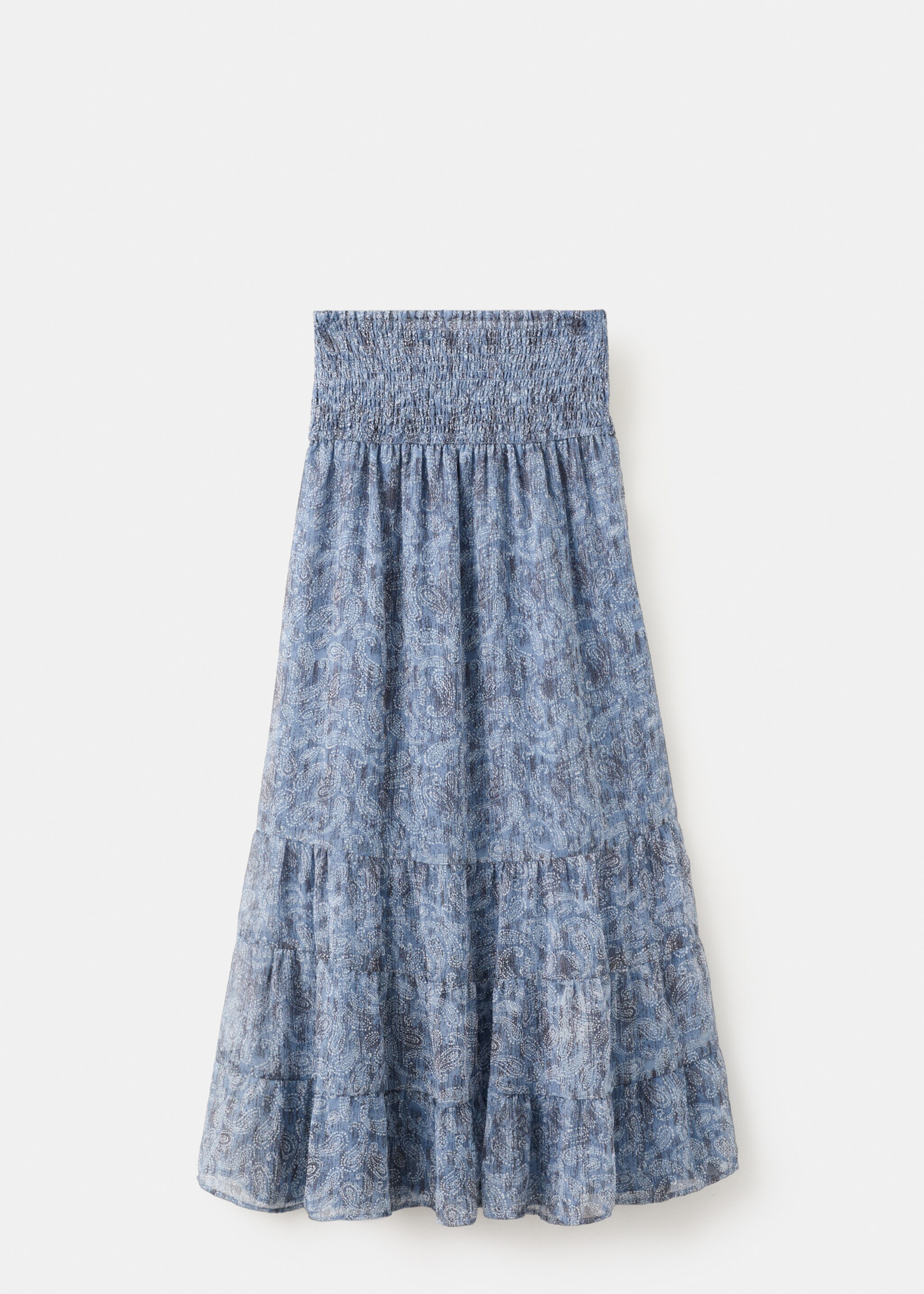 Printed long skirt - Article without model, Sky Blue. Ref: 27071220-00.