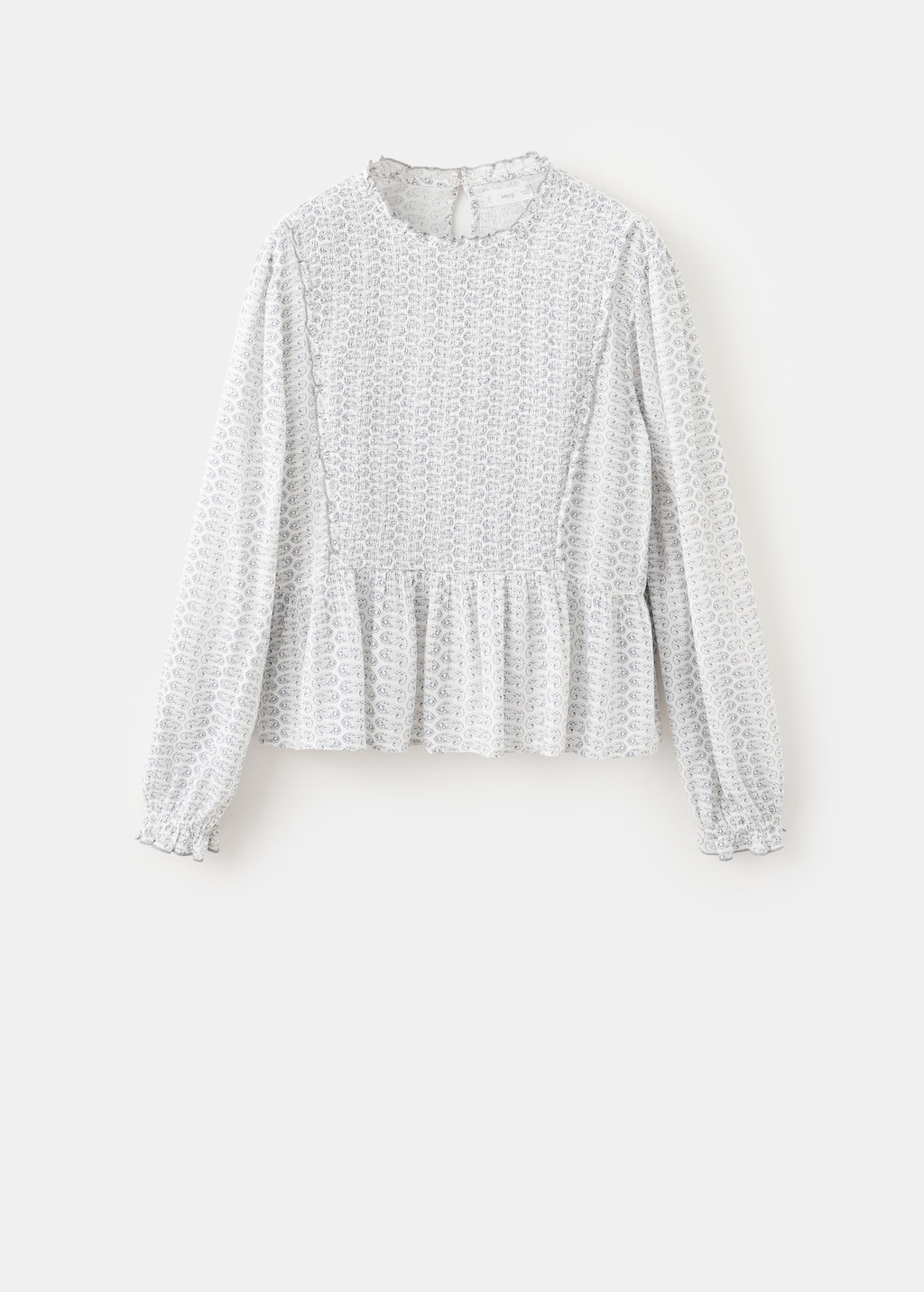 Ruched printed blouse