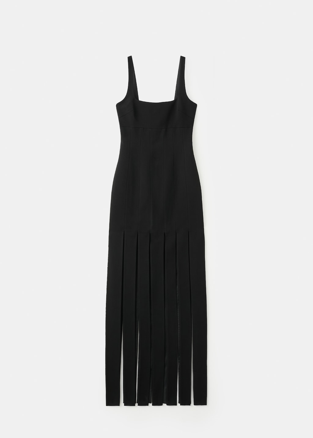 Low-cut dress with fringed hem - image 2
