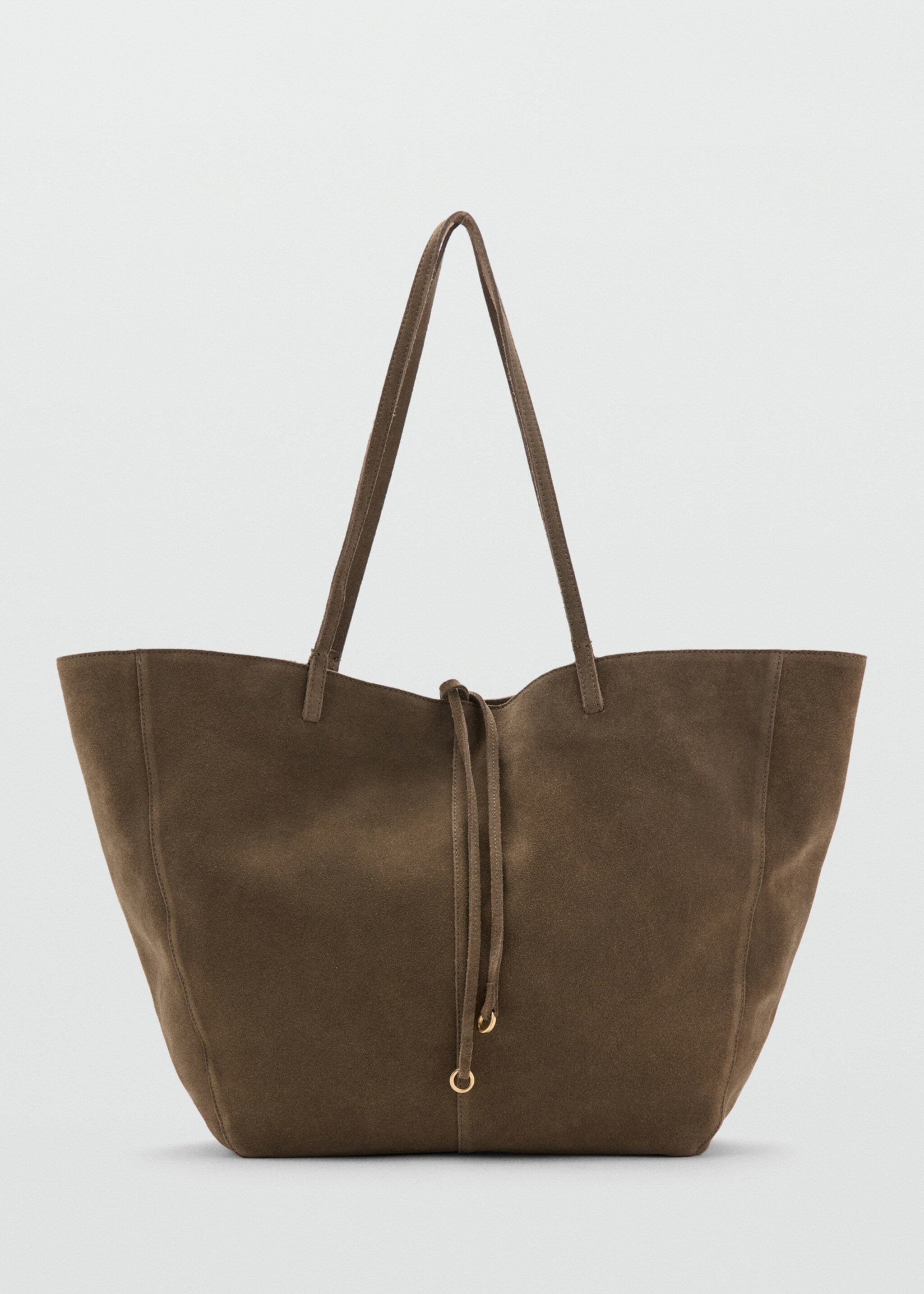 Shopper-Tasche aus Wildleder - Artikel ohne Model, Khaki. Ref: 27071224-00.