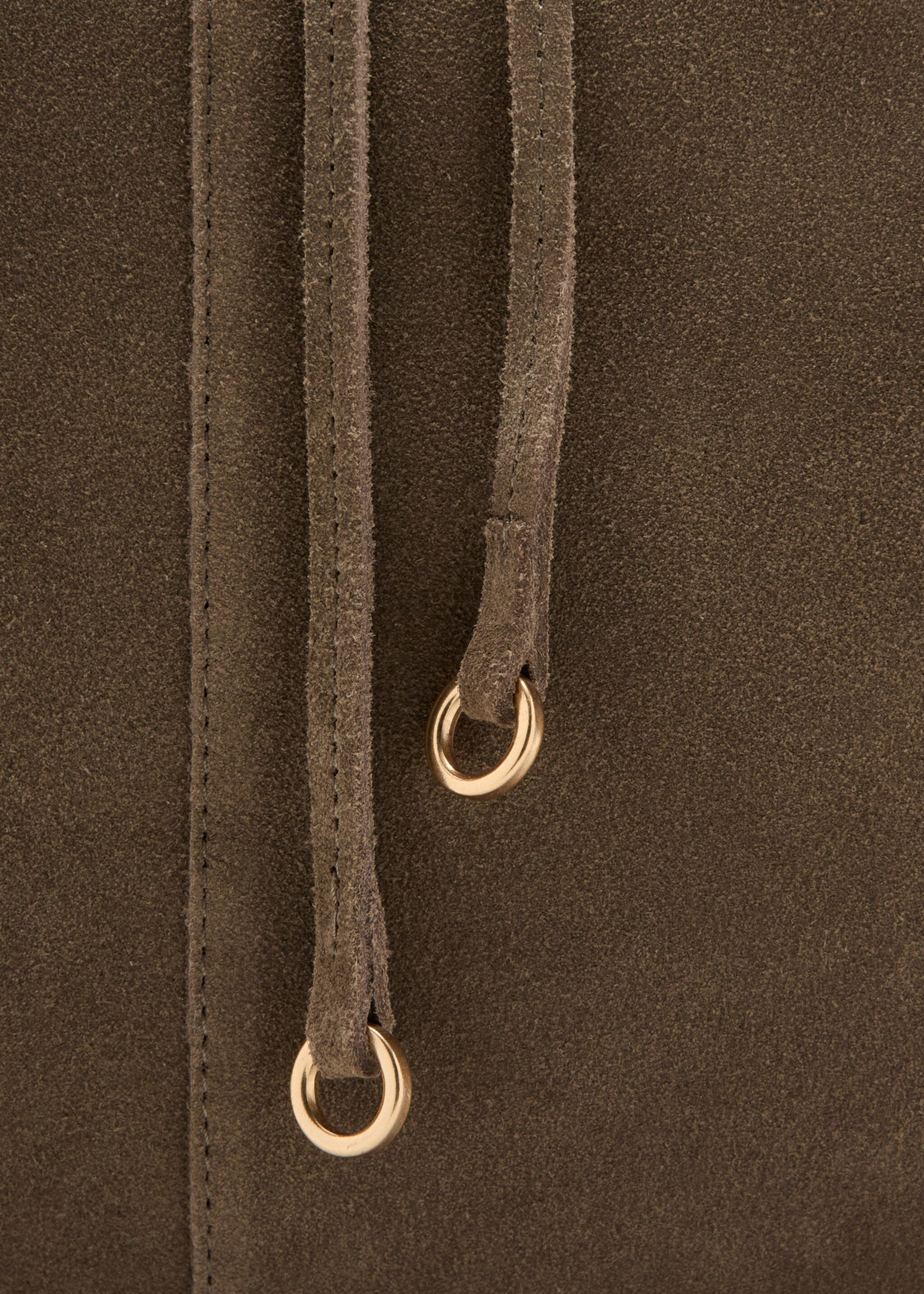 Shopper-Tasche aus Wildleder - Detail des Artikels 1, Khaki. Ref: 27071224-00.