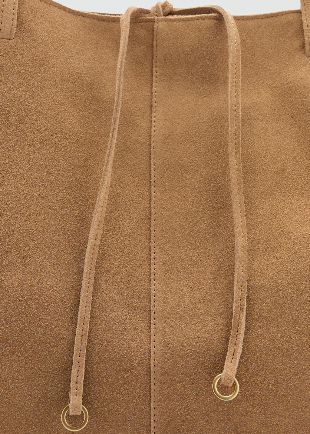 Suede shopper bag with bow closure - image 4