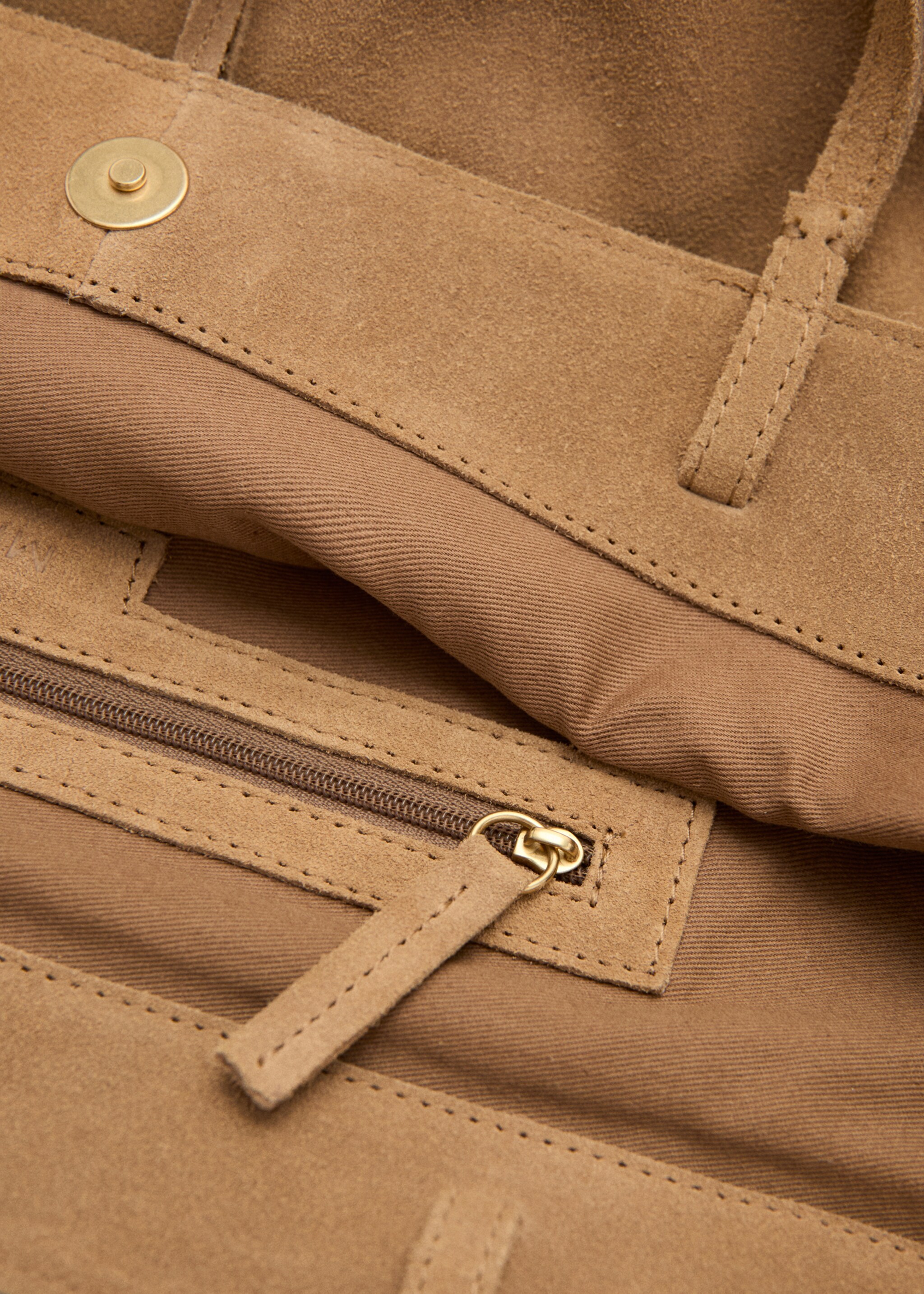 Suede leather shopper bag - Details of the article 2, Leather. Ref: 27071224-00.