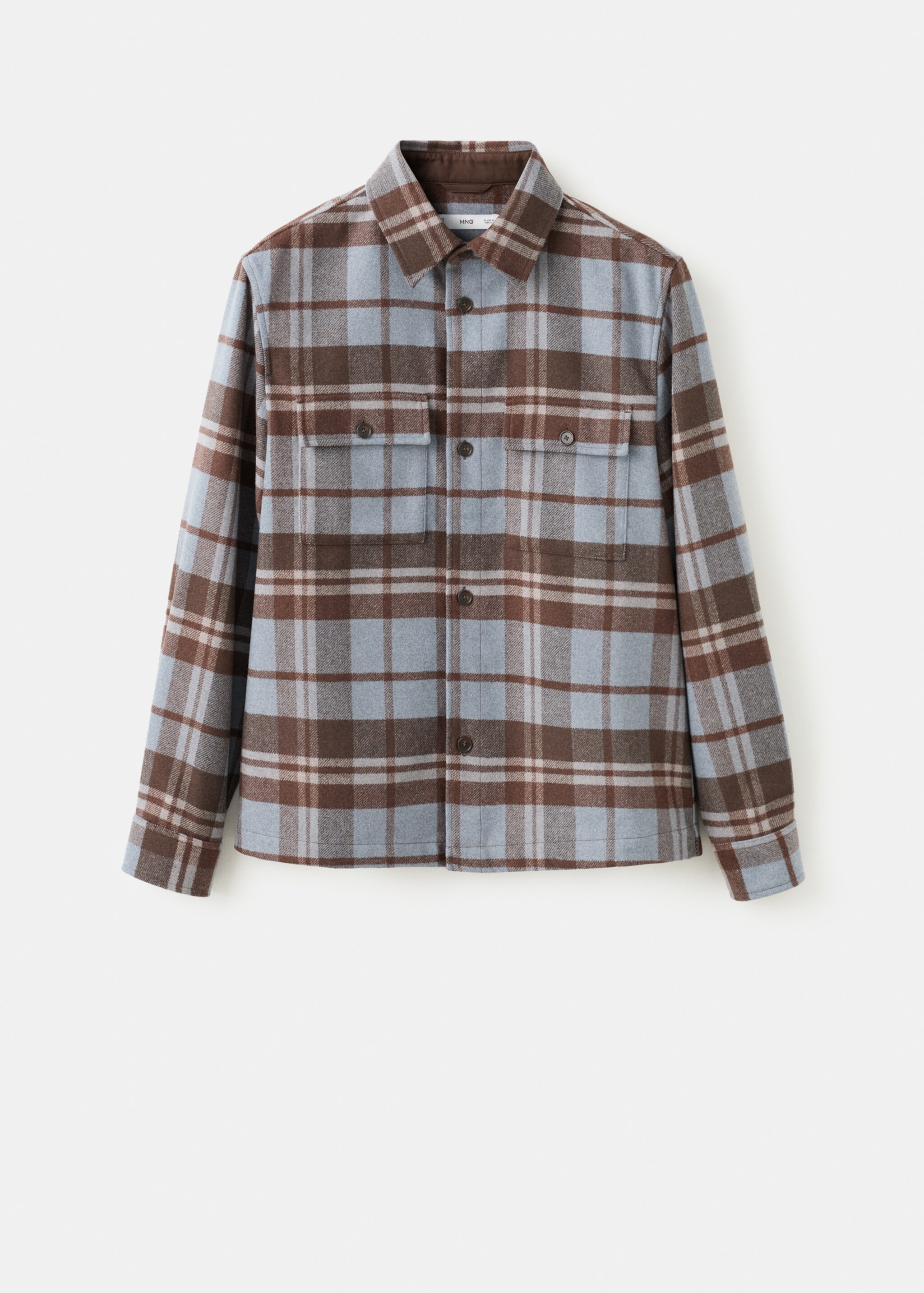 Surchemise carreaux poches - Article sans modèle, Bleu de Prusse. Ref: 27071225-00.