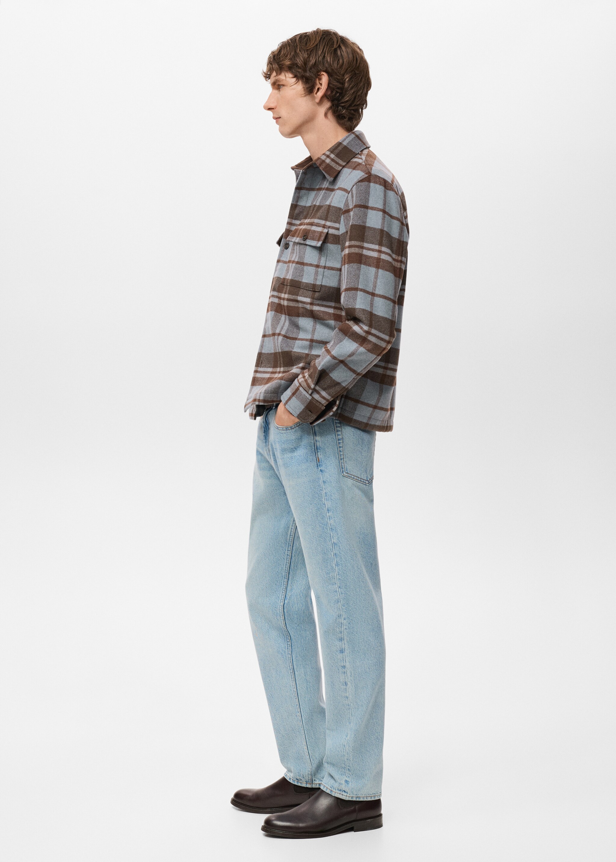 Surchemise carreaux poches - Détail de l'article 2, Bleu de Prusse. Ref: 27071225-00.