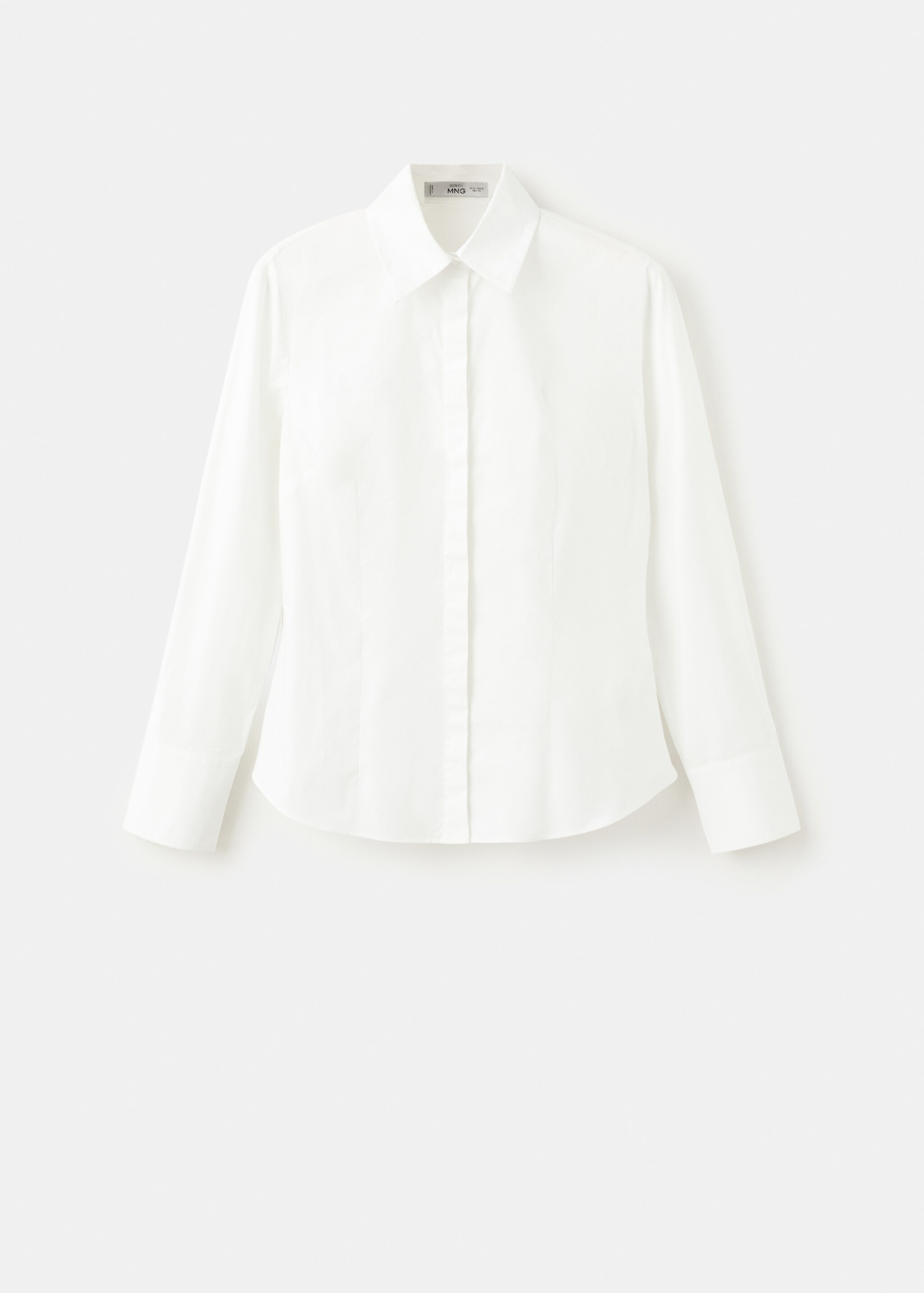 Slim-fit poplin shirt - Article without model, White. Ref: 27071227-00.