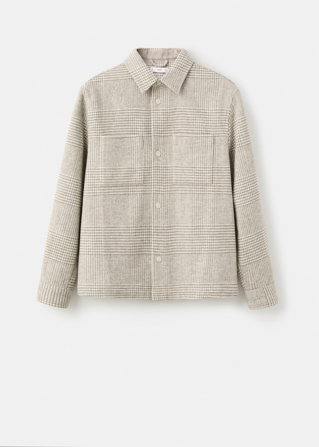 Check wool-blend overshirt