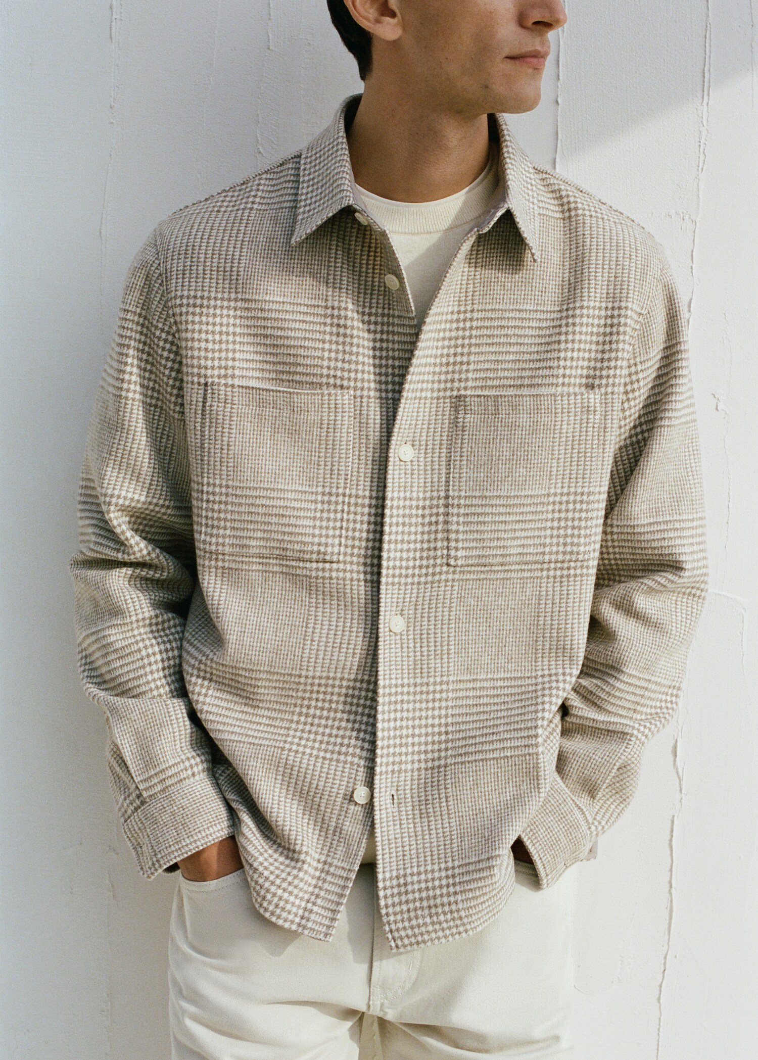 Sobrecamisa mezcla lana cuadros - Detalle del artículo 3