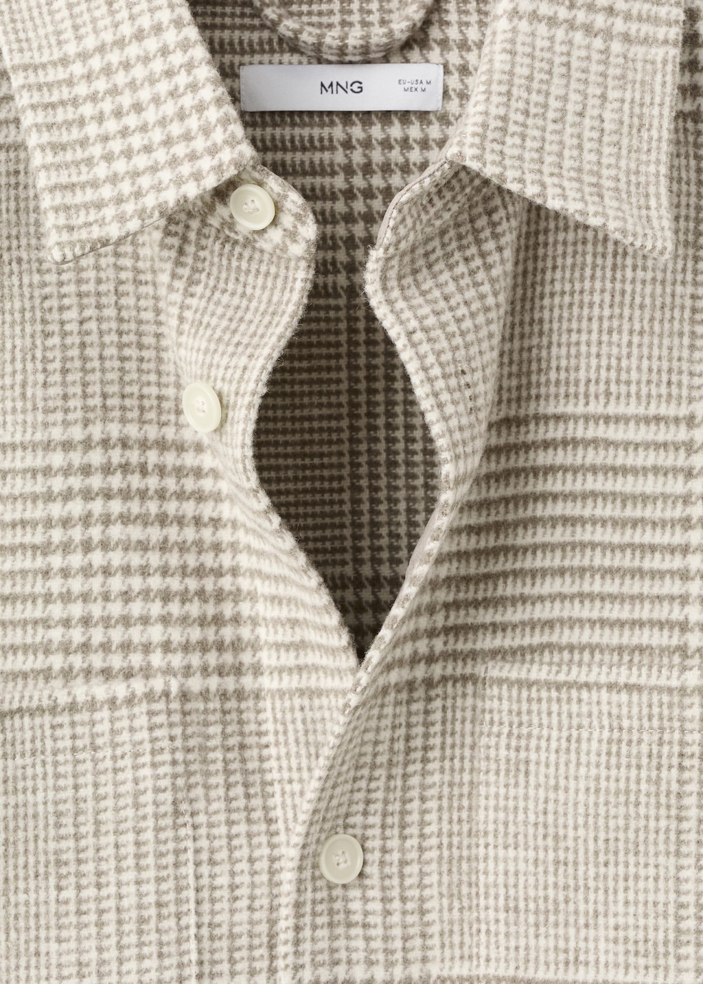 Check wool-blend overshirt