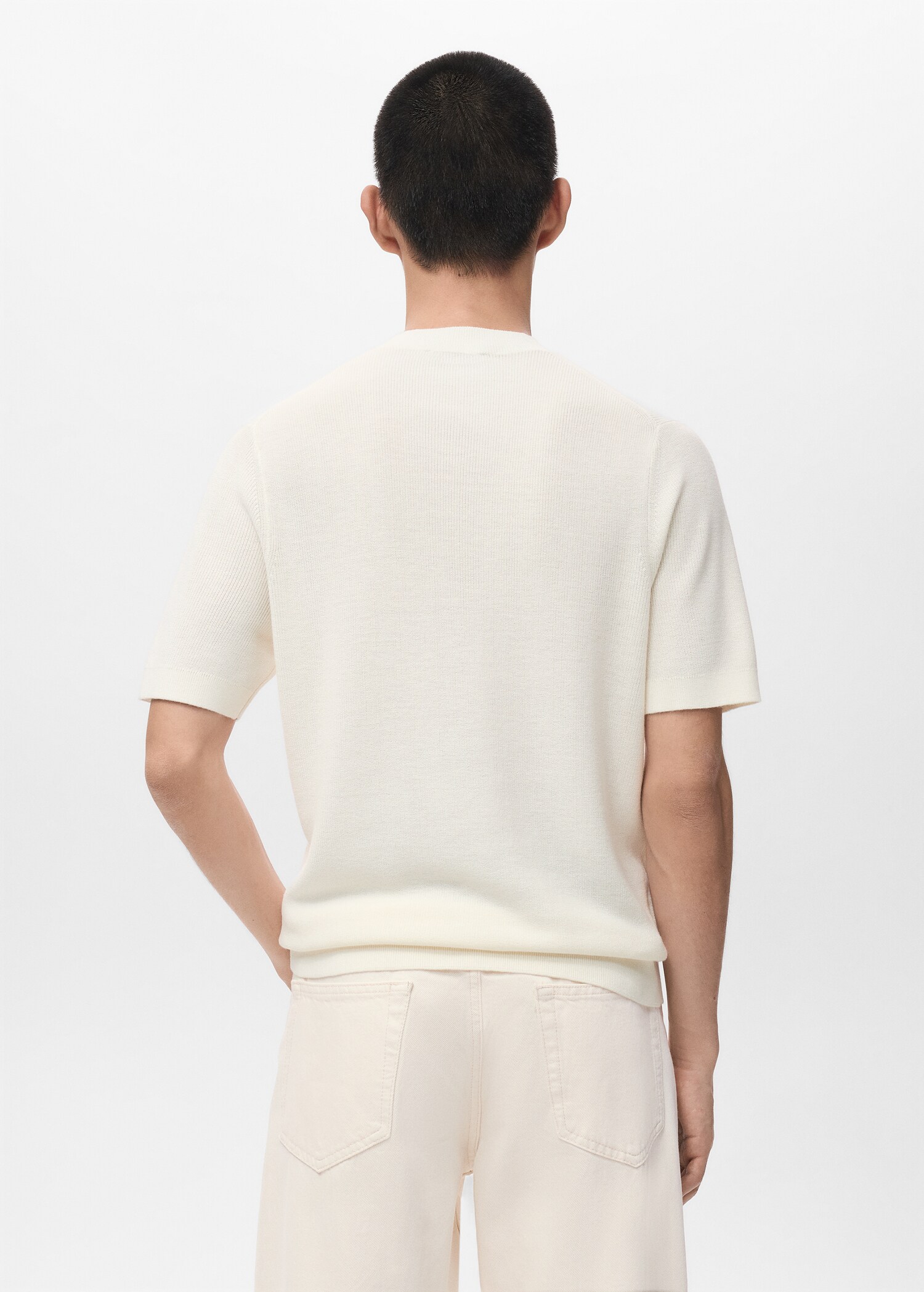 Knit cotton T-shirt - Reverse of the article