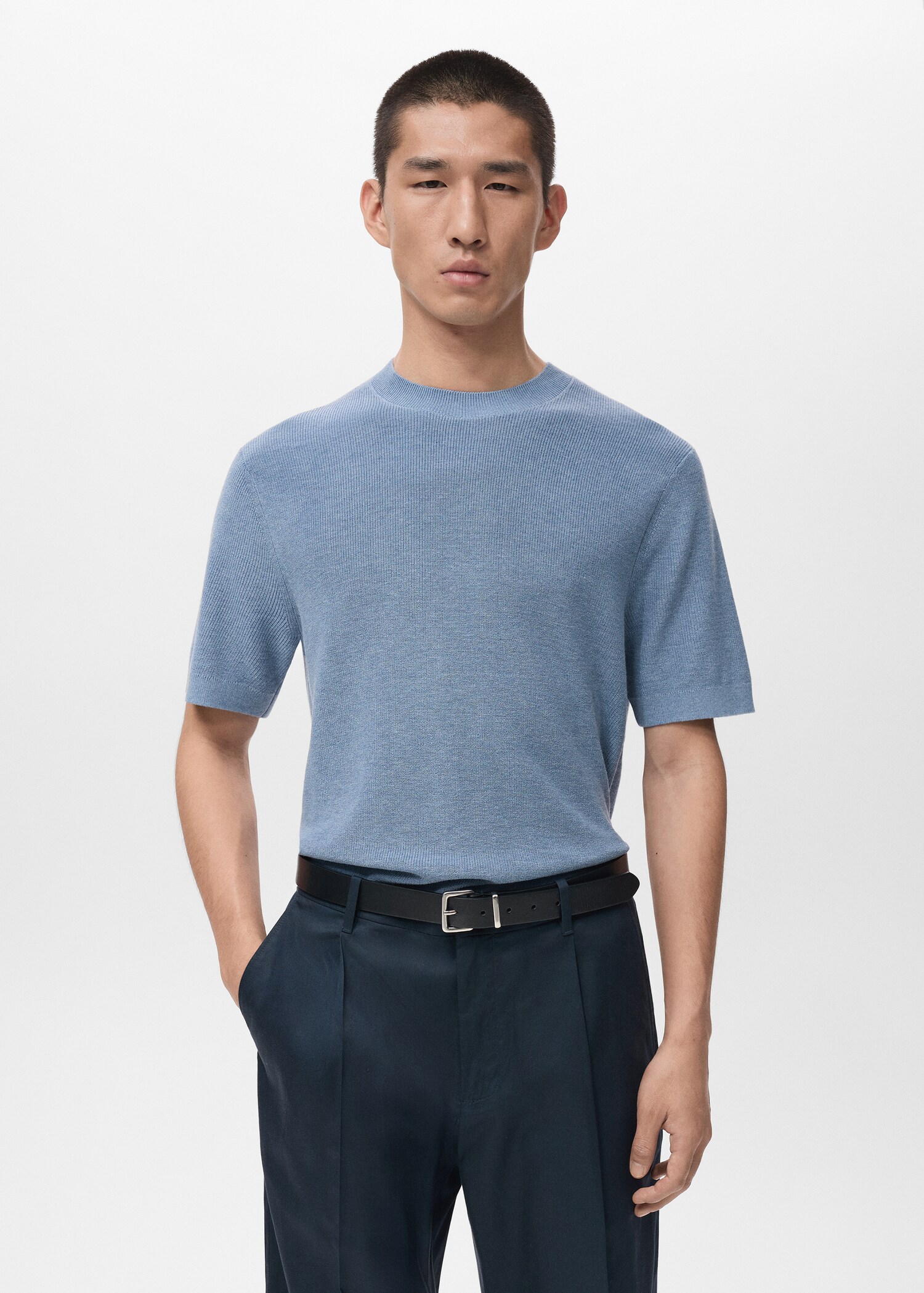 Knit cotton T-shirt - Medium plane