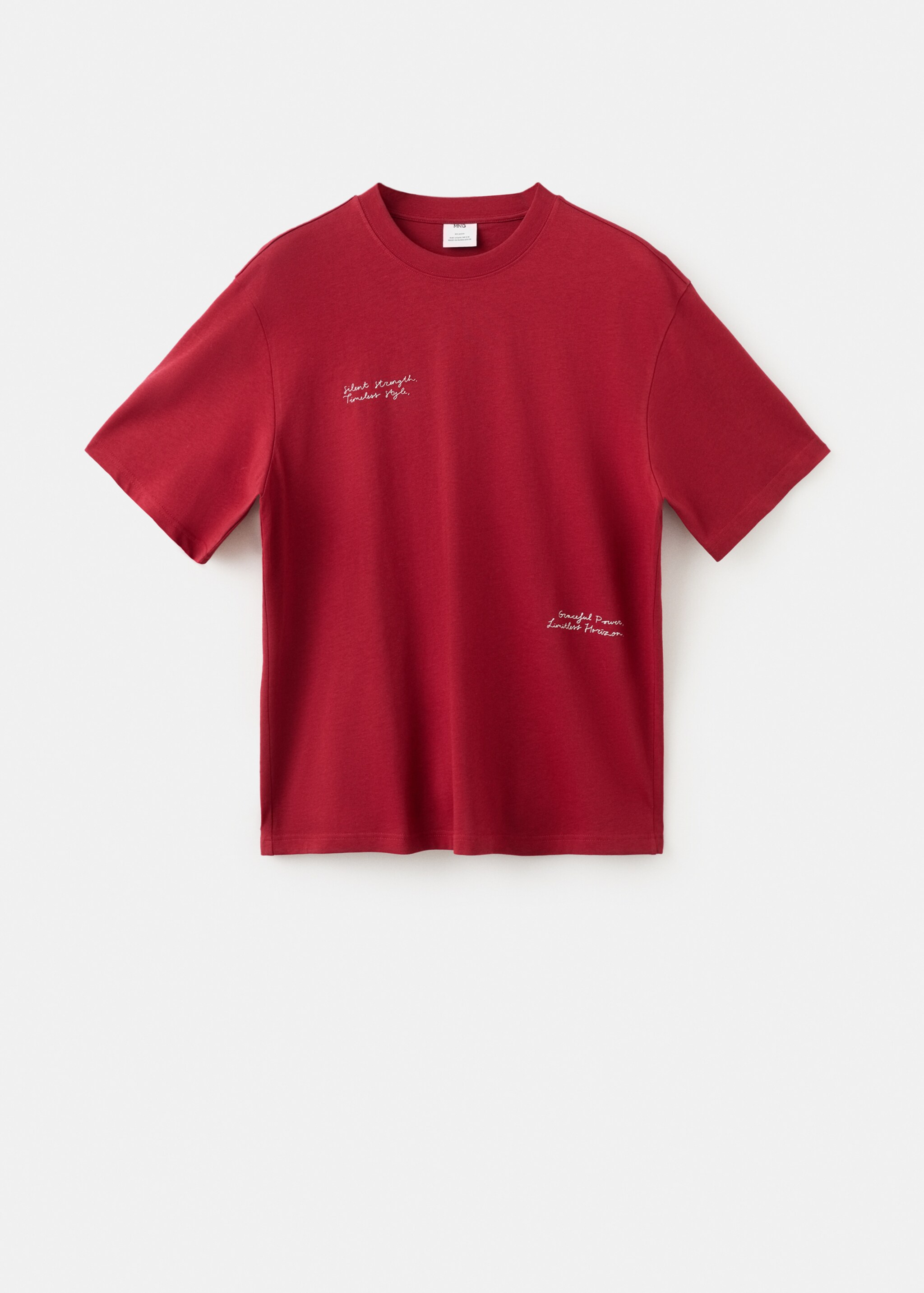 Text cotton T-shirt - Article without model, Red. Ref: 27071238-00.