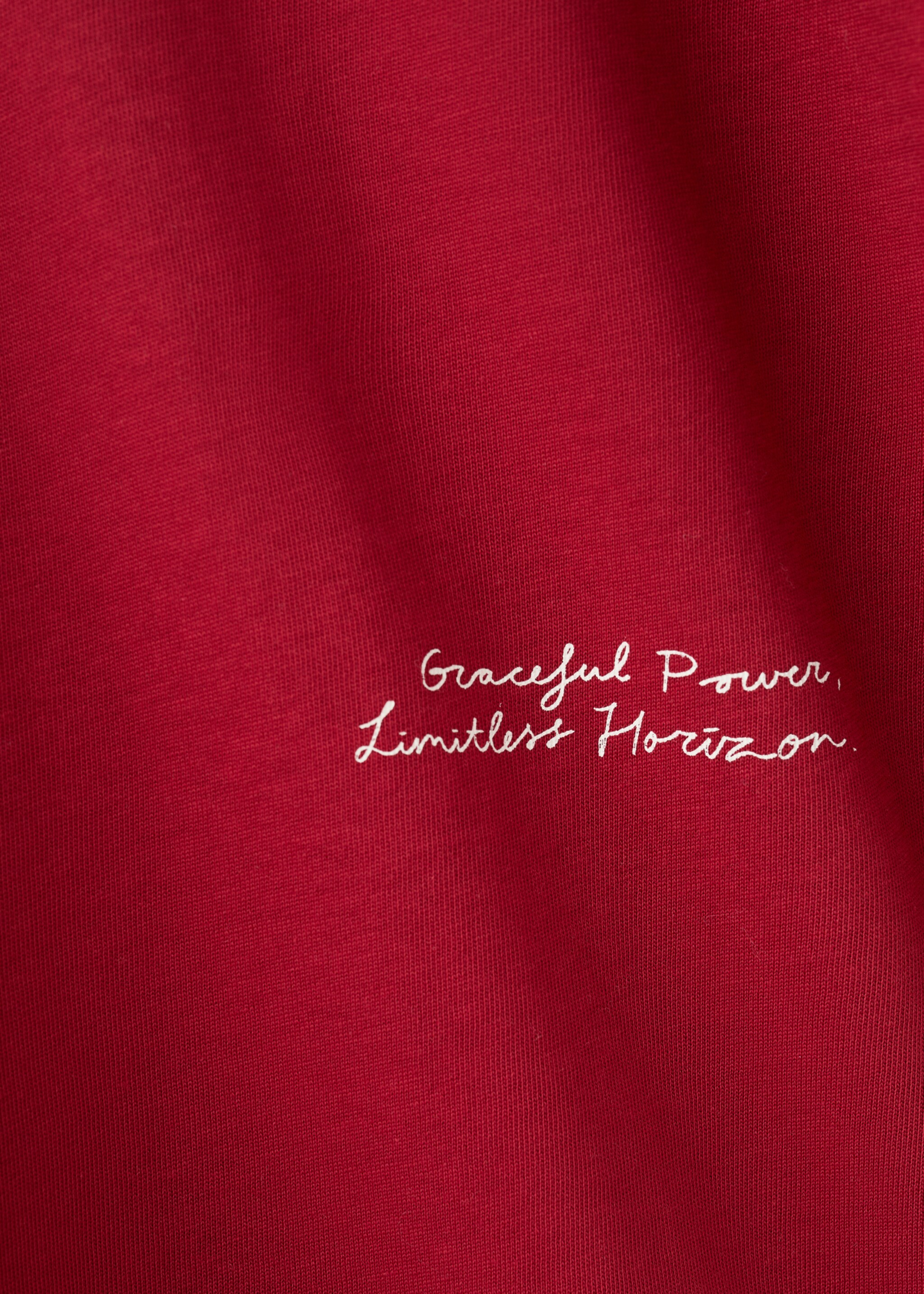 Text cotton T-shirt - Details of the article 8, Red. Ref: 27071238-00.