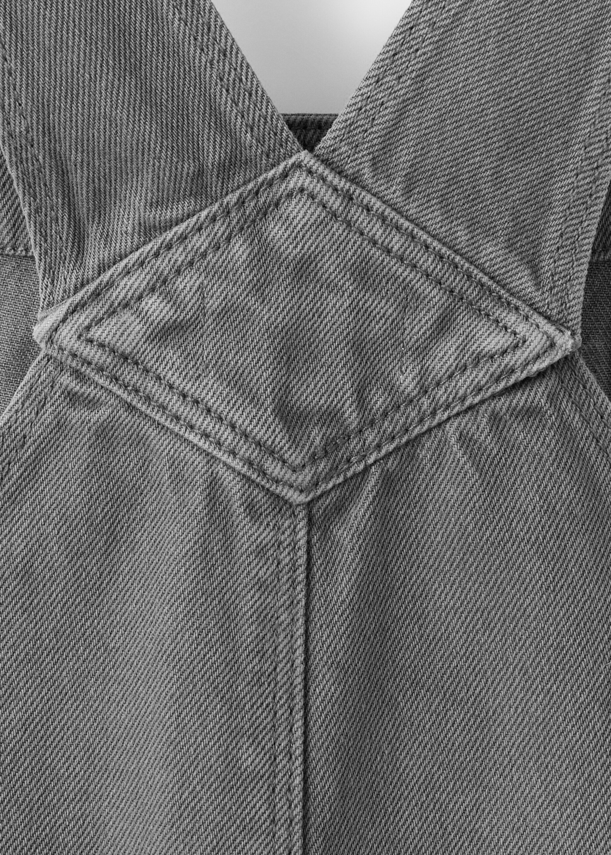 Straight denim dungarees - Details of the article 0, Charcoal. Ref: 27071239-00.