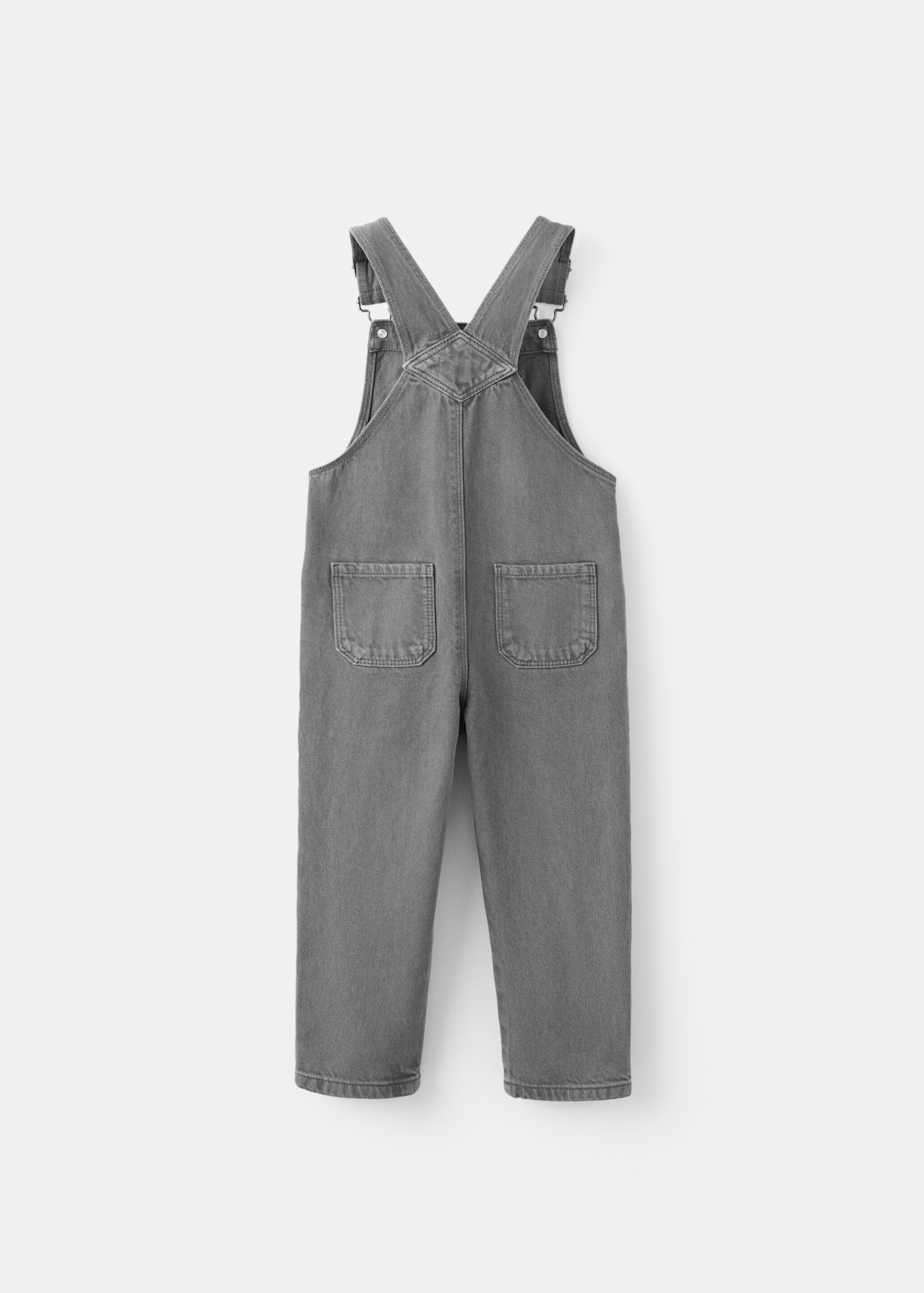 Straight denim dungarees - Reverse of the article, Charcoal. Ref: 27071239-00.