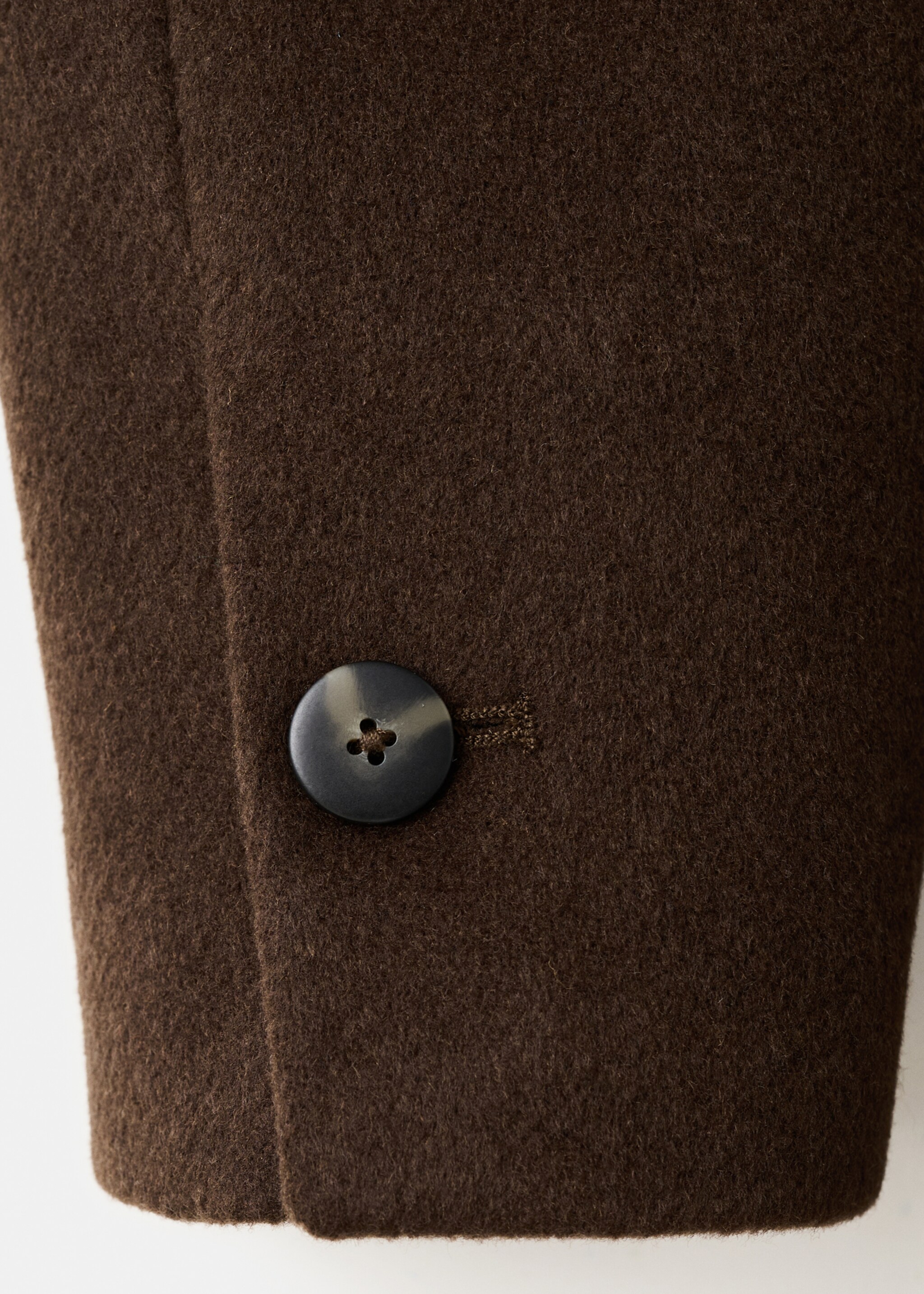 Double-breasted wool blend coat - Details of the article 0, Chocolate. Ref: 27071240-00.
