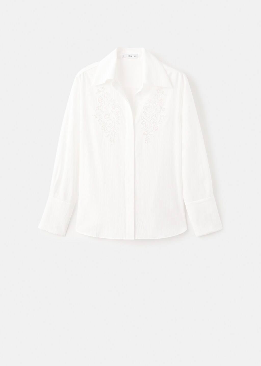 Embroidered shirt with lace accents - image 5
