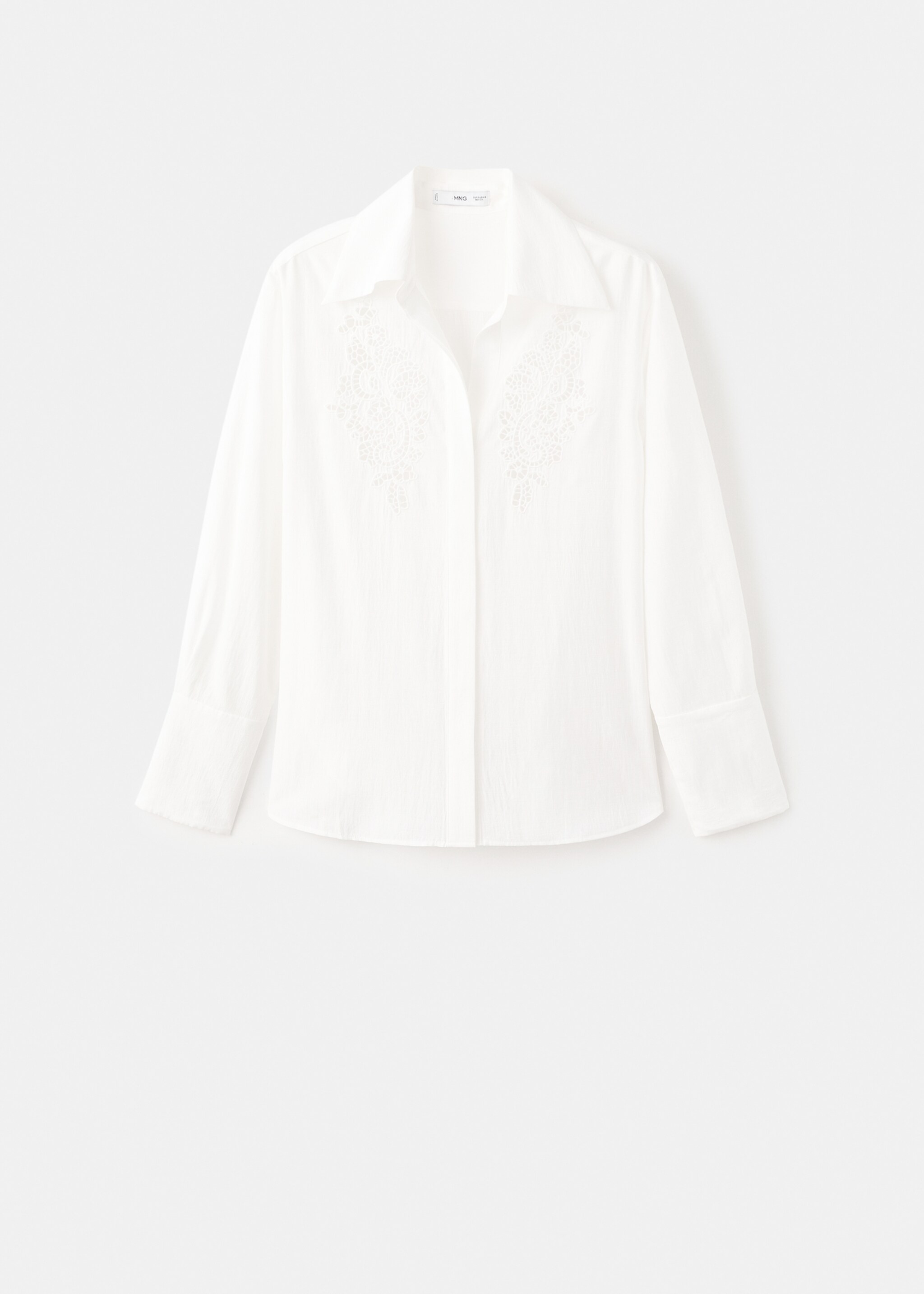 Embroidered openwork shirt - Article without model, Off White. Ref: 27071241-00.