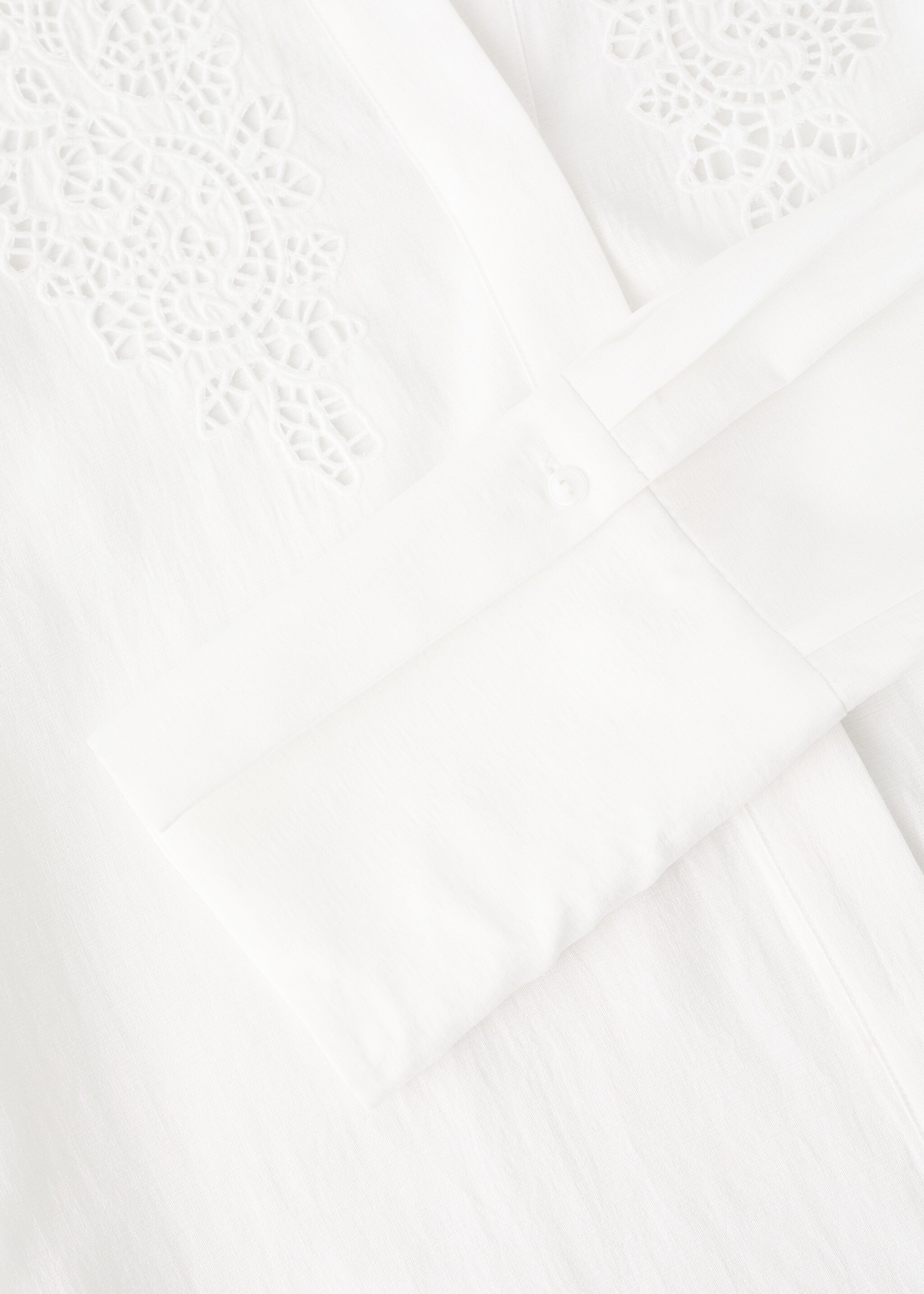 Embroidered openwork shirt - Details of the article 0, Off White. Ref: 27071241-00.