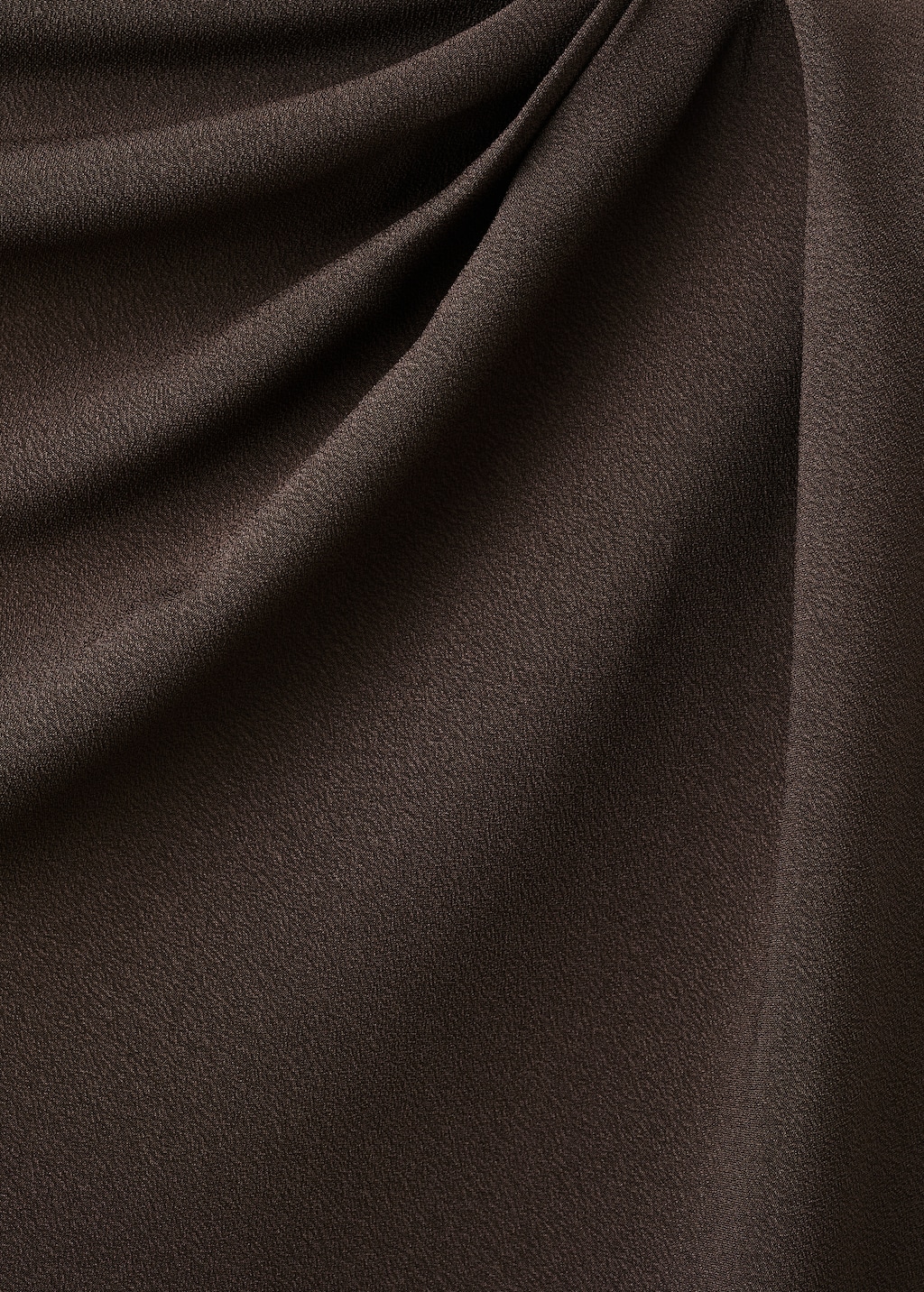 Draped boat-neck blouse