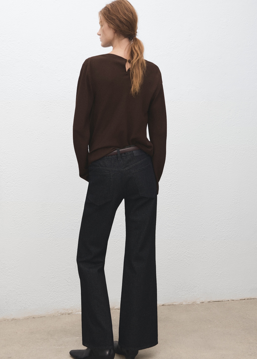 Draped boat-neck blouse