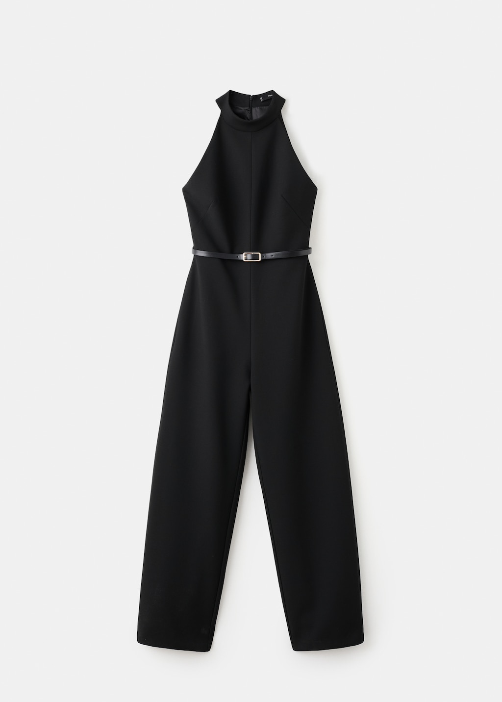 Halter-neck jumpsuit with belt - image 5