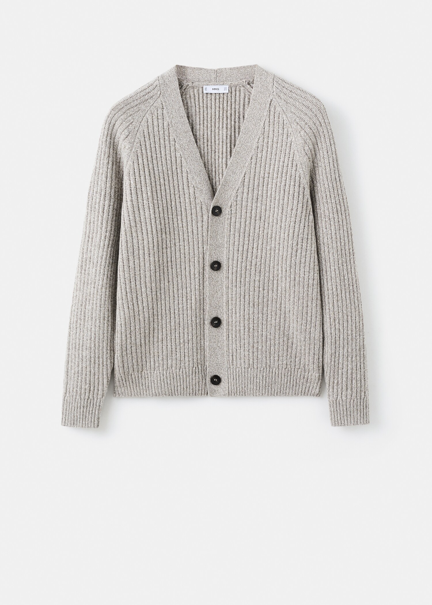 Wool-blend ribbed cardigan - Article without model