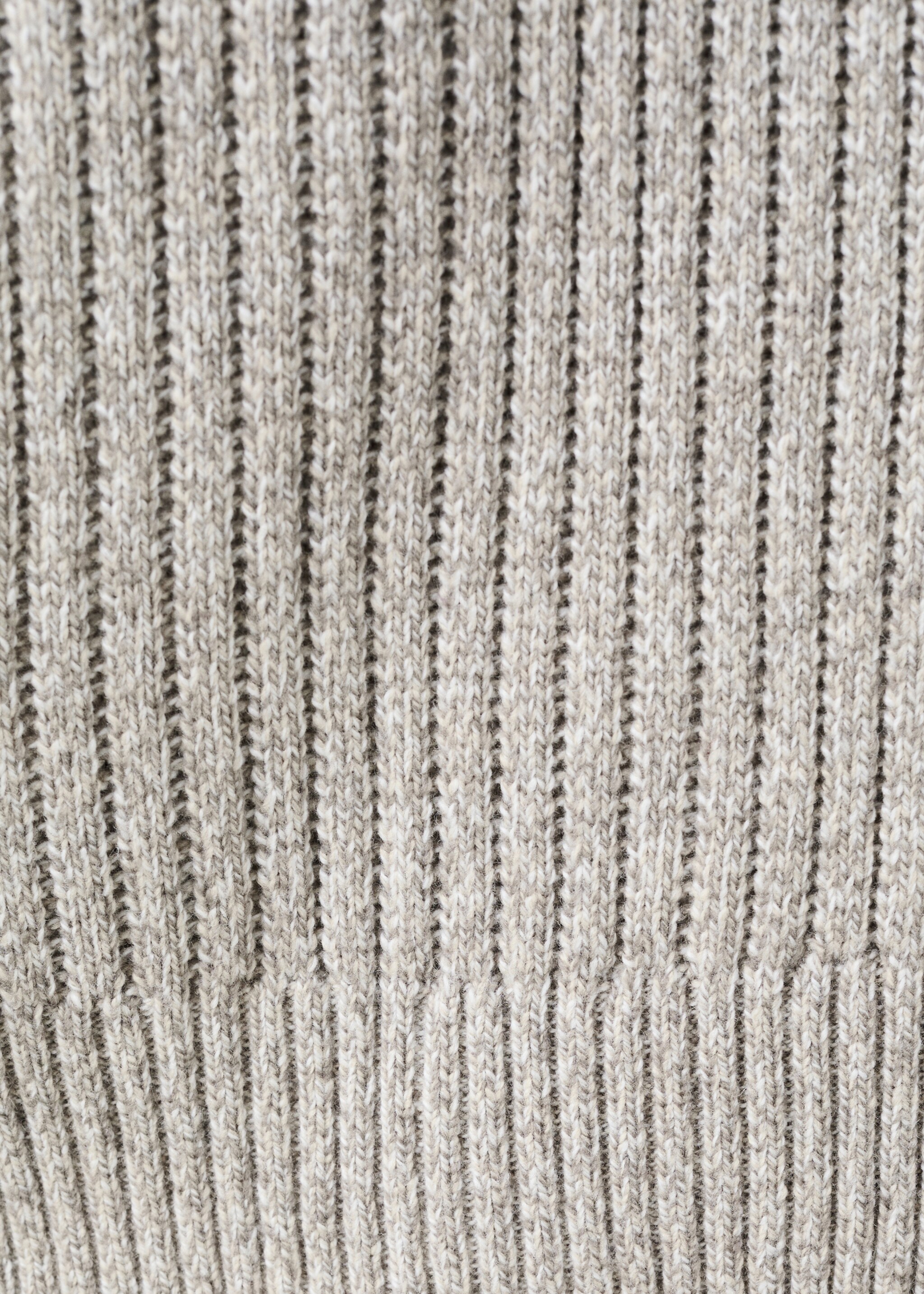 Wool-blend ribbed cardigan - Details of the article 0, Beige. Ref: 27071249-00.
