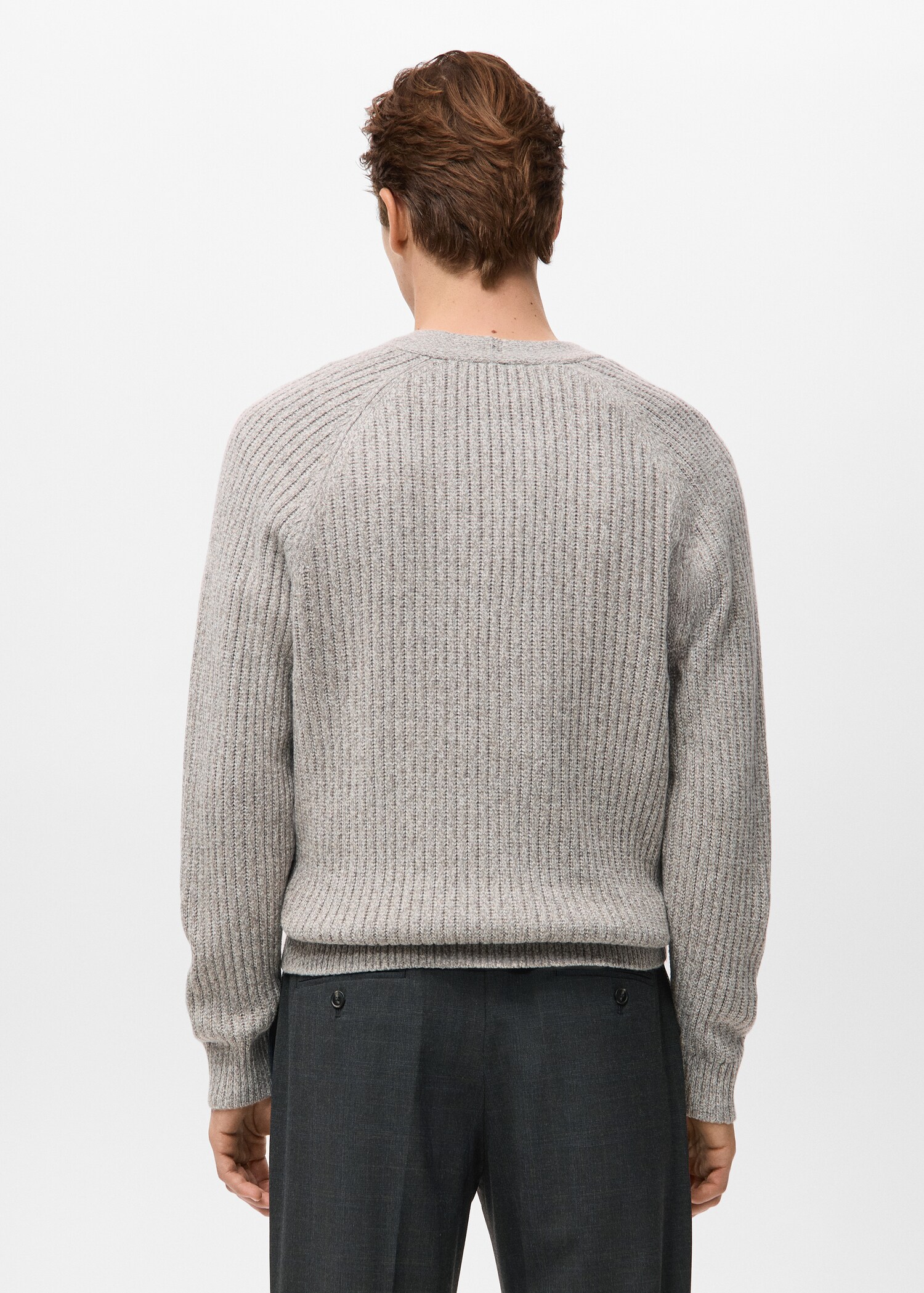 Wool-blend ribbed cardigan - Reverse of the article
