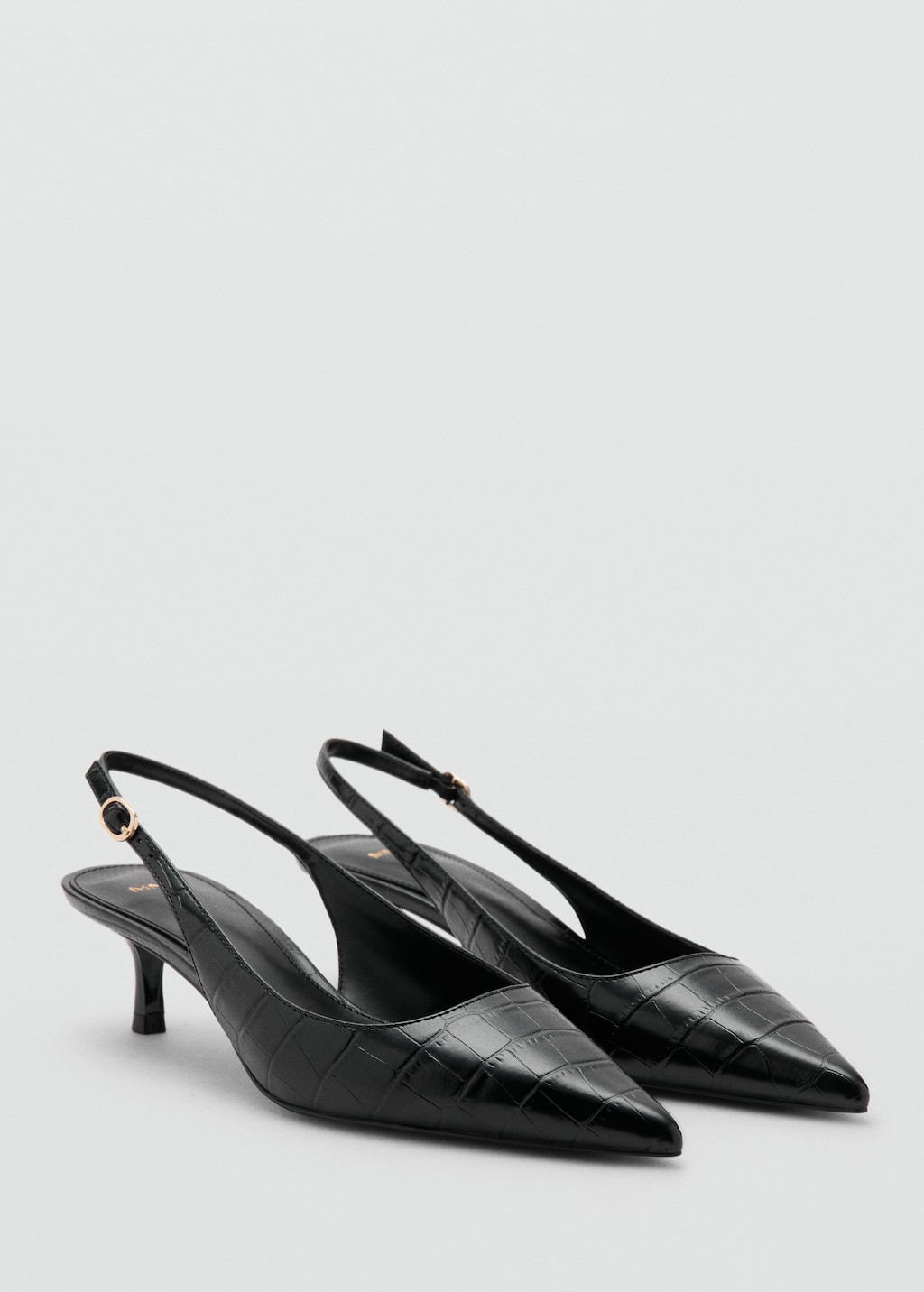 Mango Croc-effect heeled shoes
