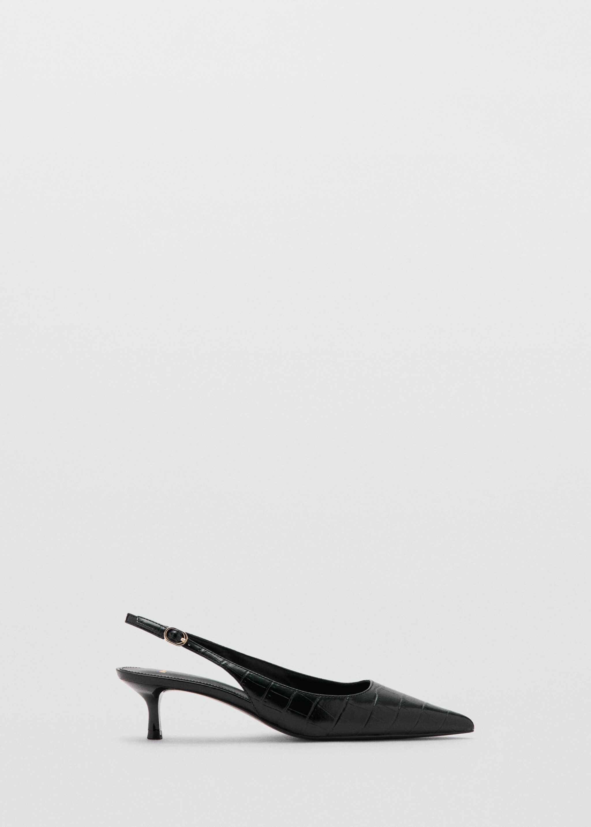 Croc-effect heeled shoes - Article without model, Black. Ref: 27071250-00.