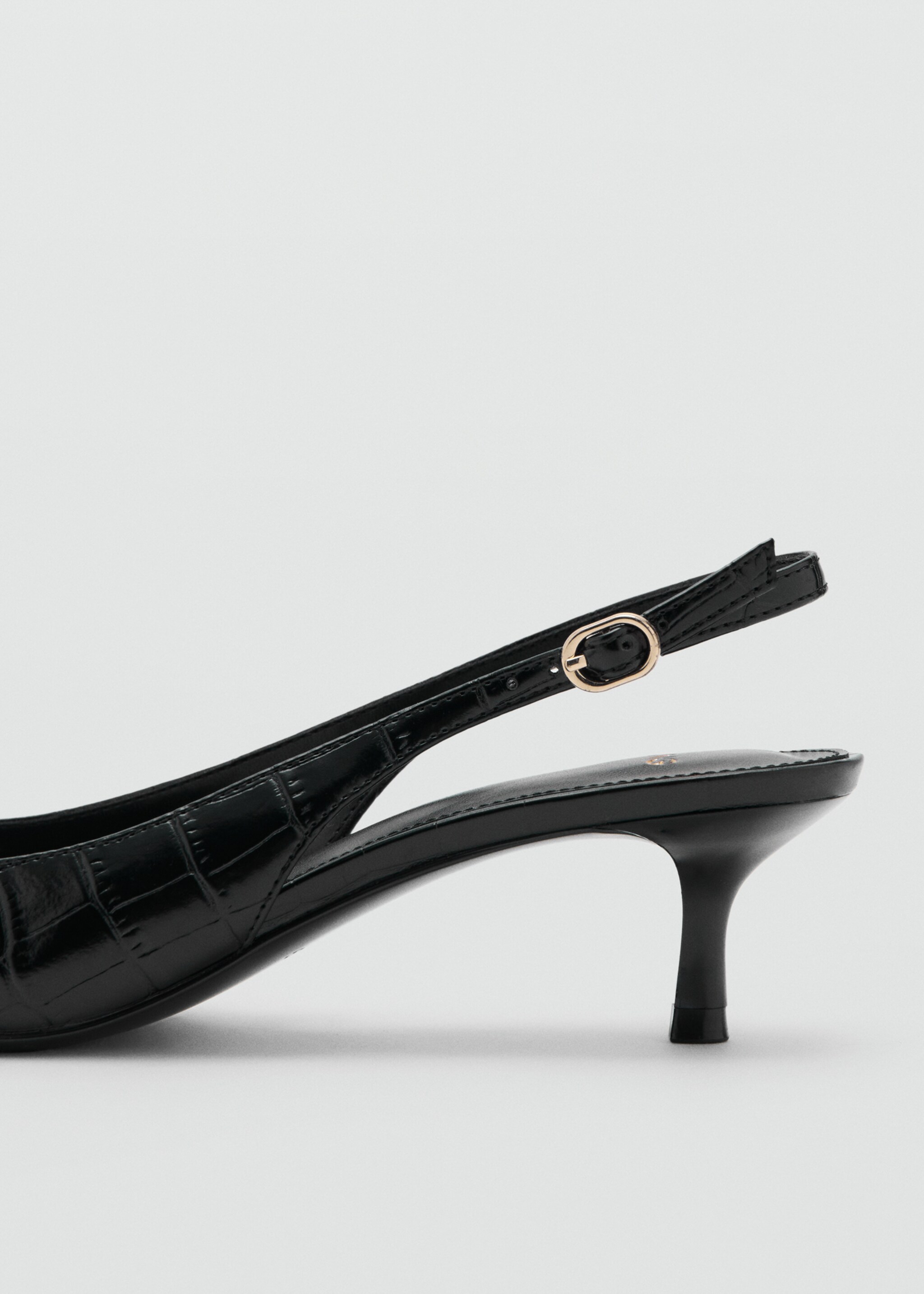 Croc-effect heeled shoes - Details of the article 1, Black. Ref: 27071250-00.