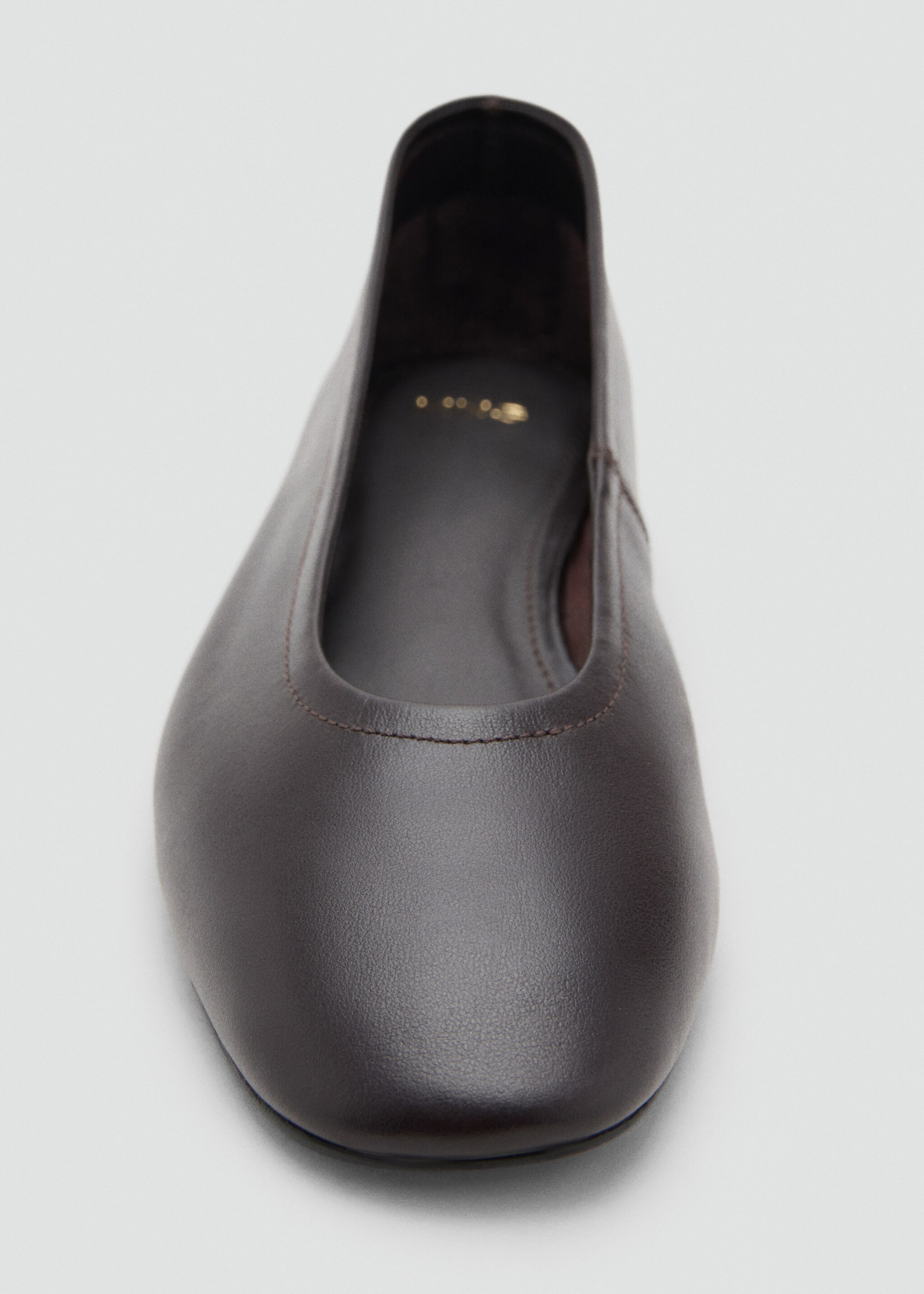 Leather flat shoes - Details of the article 2, Chocolate. Ref: 27071251-00.
